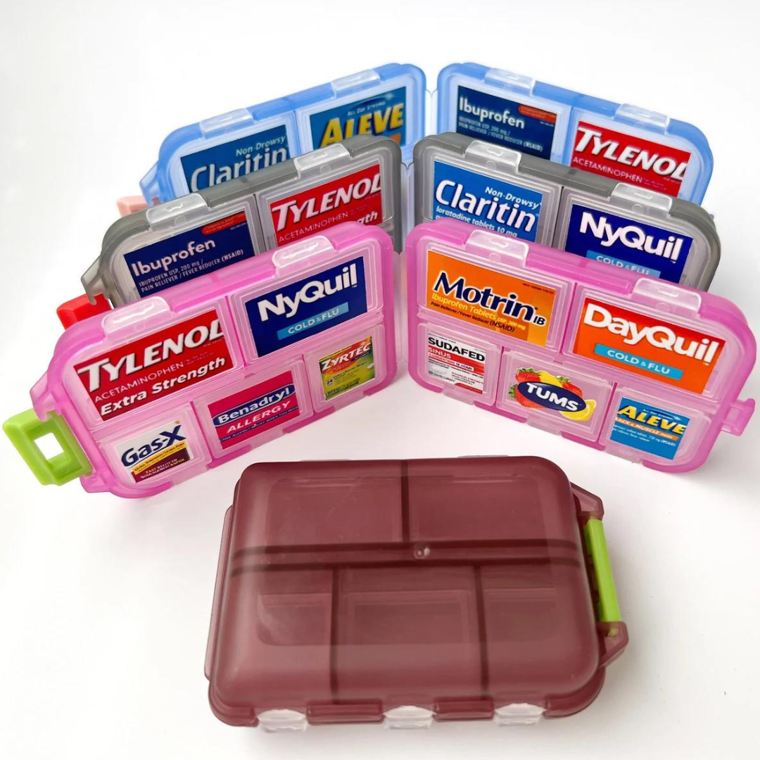 Unisex 10-Compartment Medicine Organizer with Labeled Pockets 6