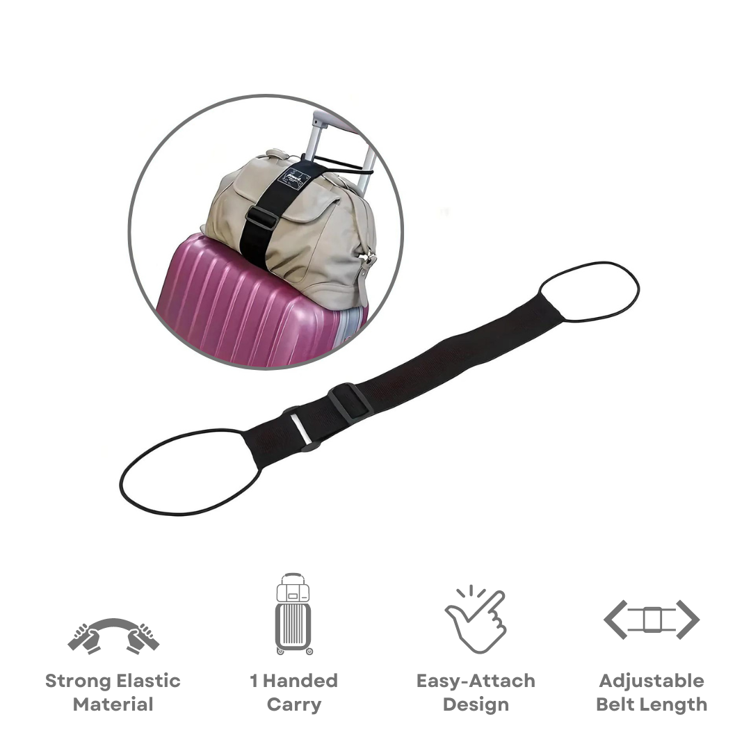 Unisex Adjustable Luggage Strap with Elastic Band and Hook Attachment 3