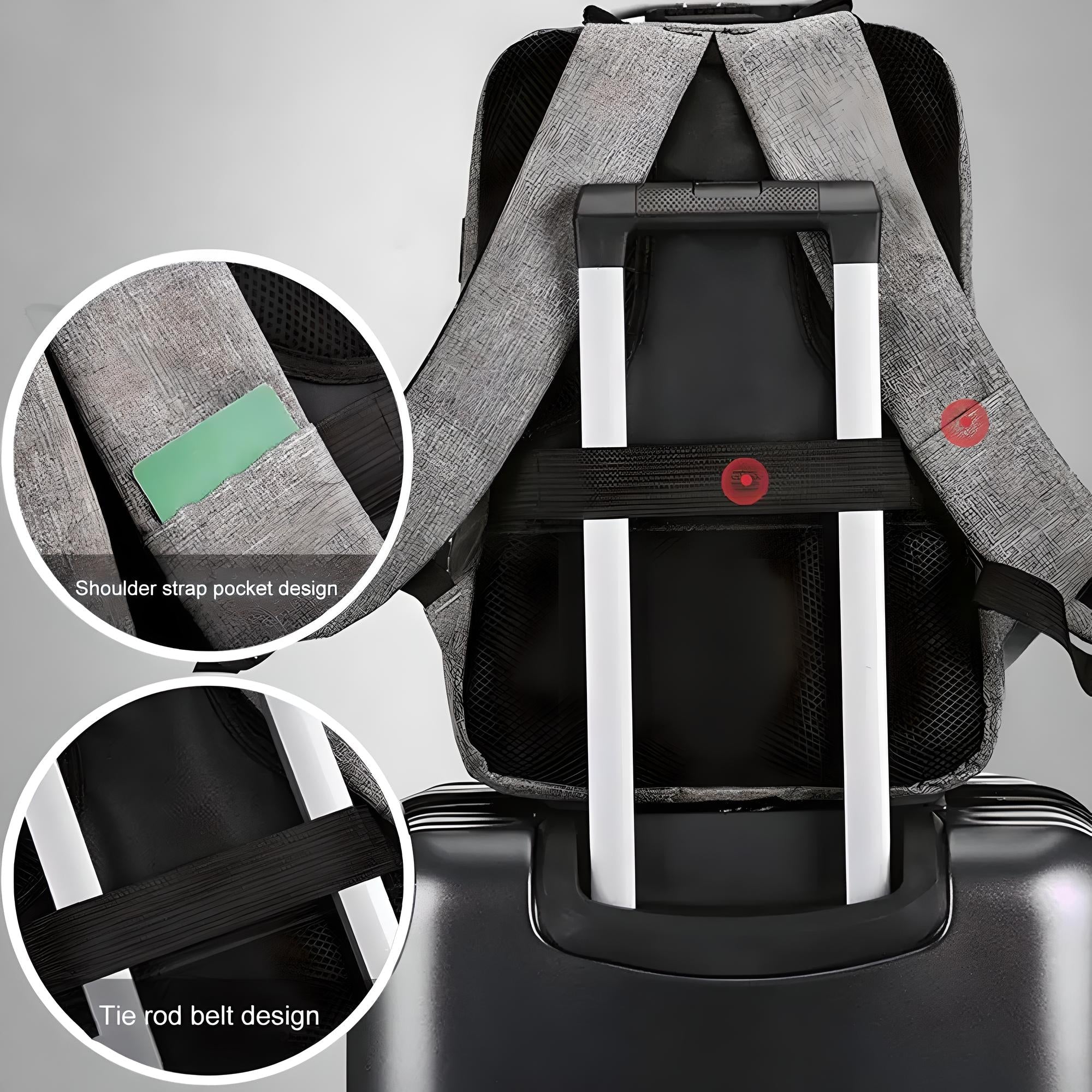 Unisex Anti-Theft Backpack with USB Port and Combination Lock 10
