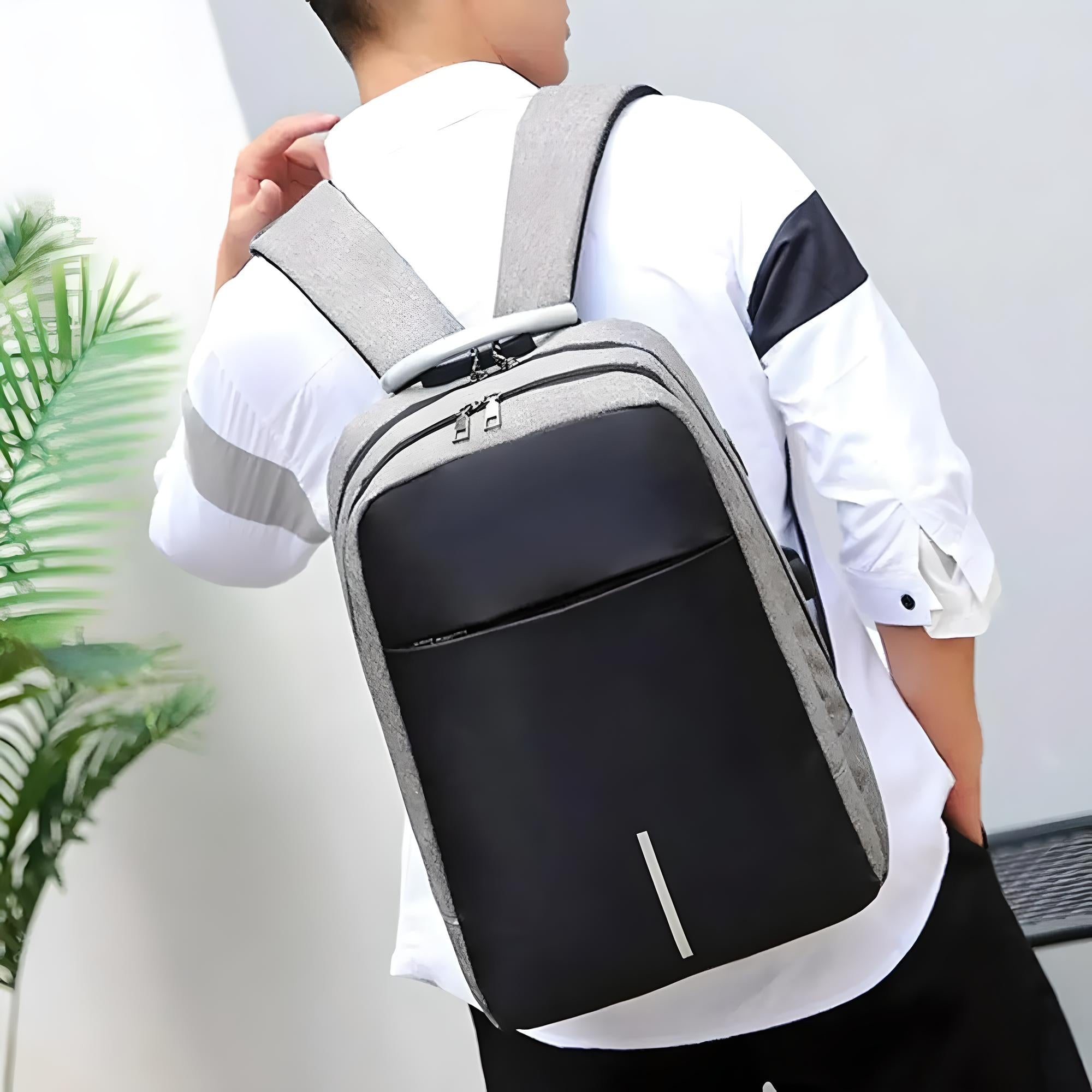 Unisex Anti-Theft Backpack with USB Port and Combination Lock 11
