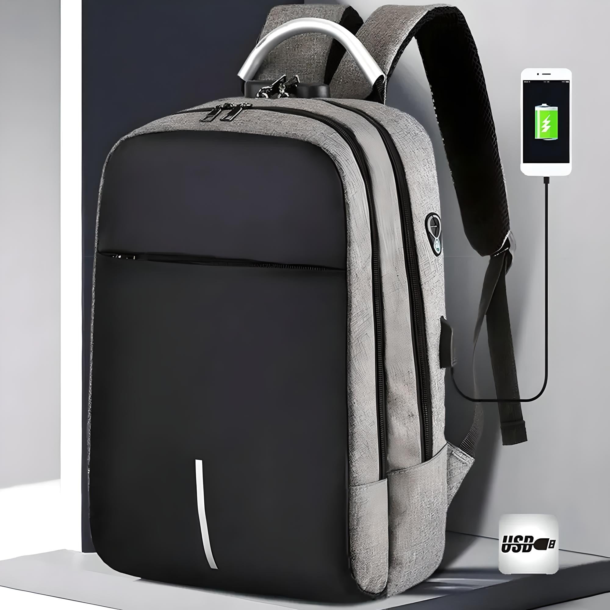 Unisex Anti-Theft Backpack with USB Port and Combination Lock 9