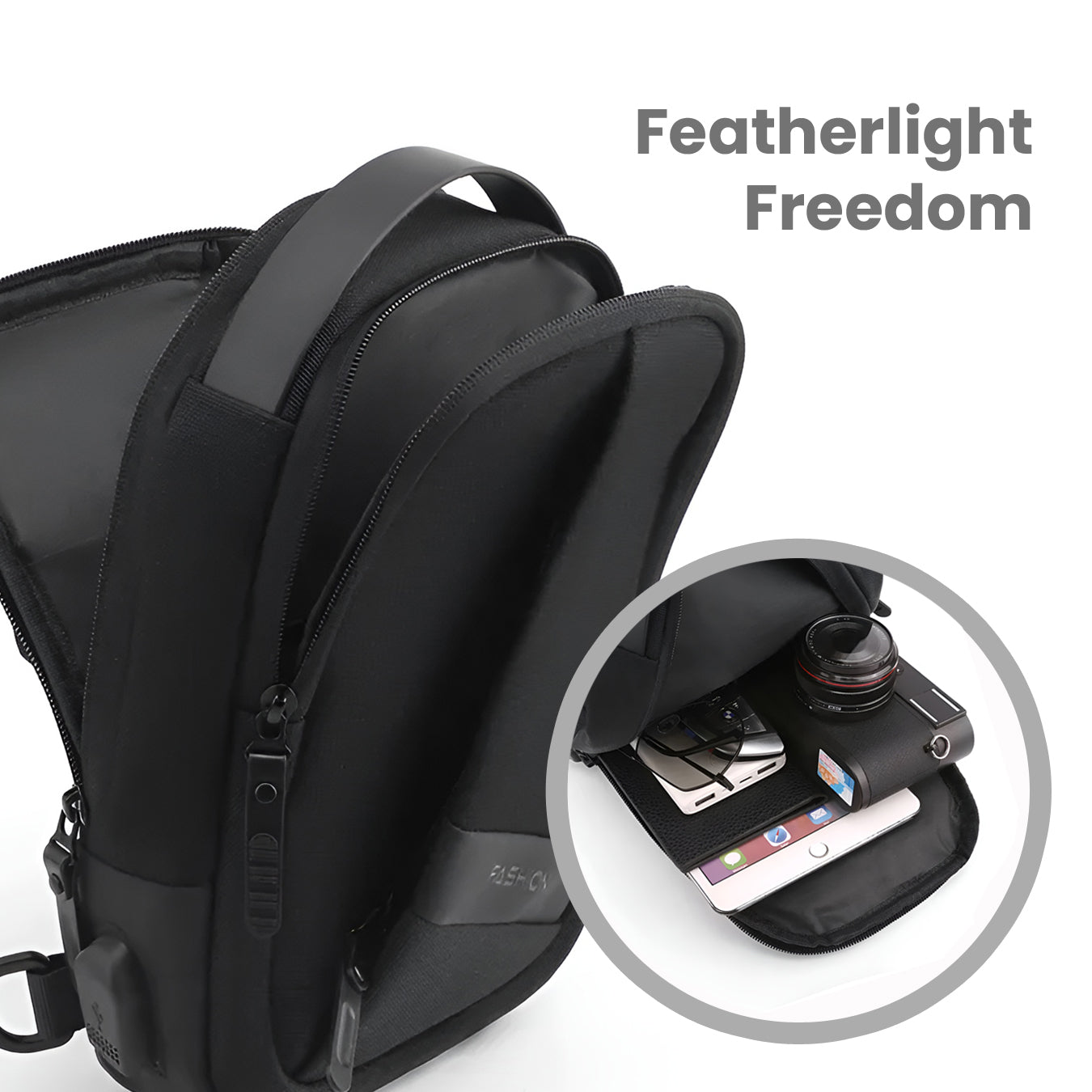 Unisex Anti-Theft Crossbody Chest Bag with USB Charging Port 4