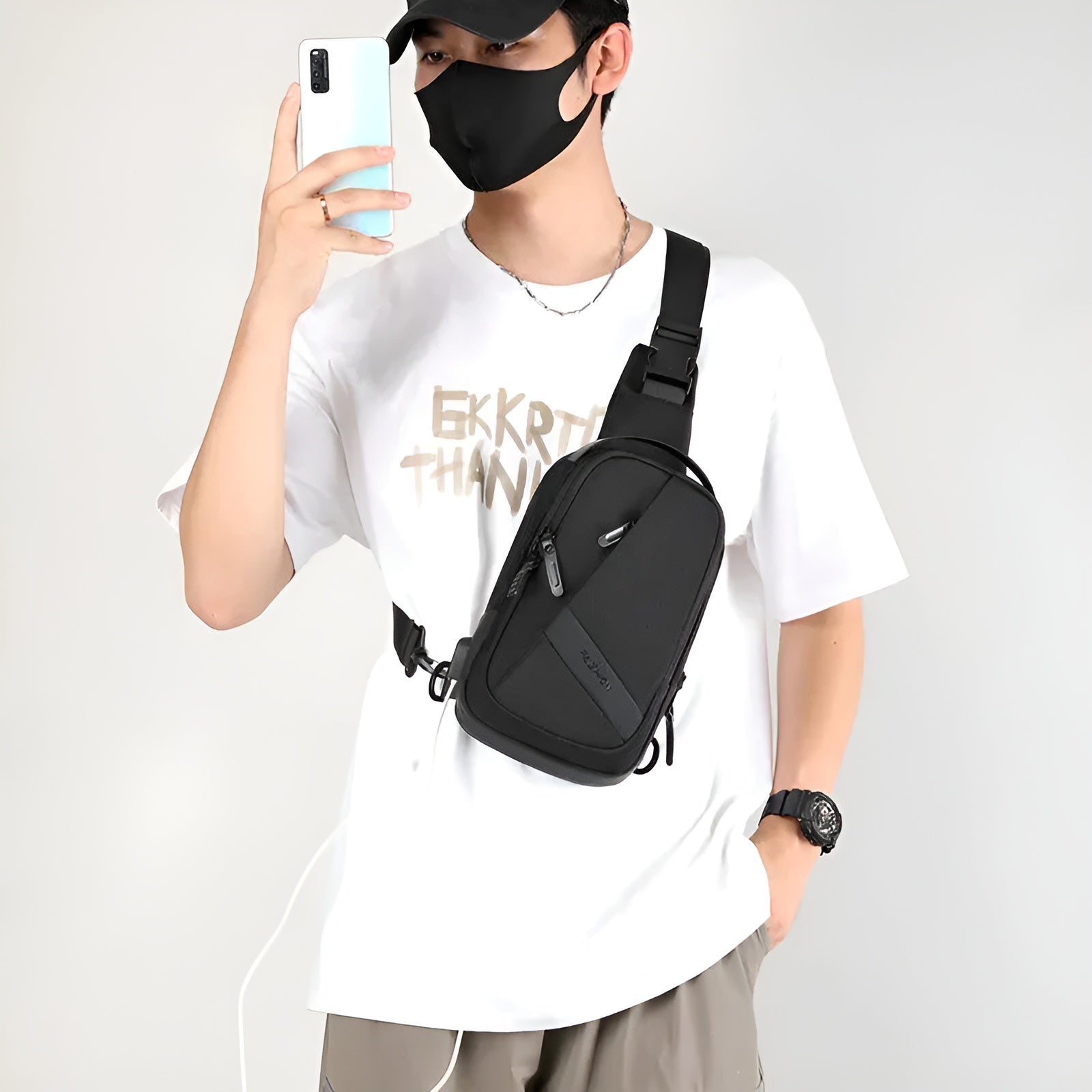Unisex Anti-Theft Crossbody Chest Bag with USB Charging Port 7