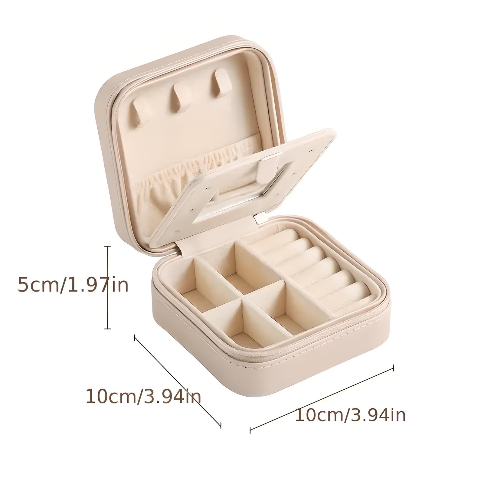 Unisex Compact Travel Jewelry Organizer Box with Padded Compartments 6