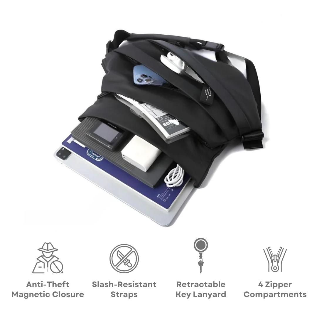 Unisex Crossbody Sling Bag with Multiple Compartments and Adjustable Strap 3