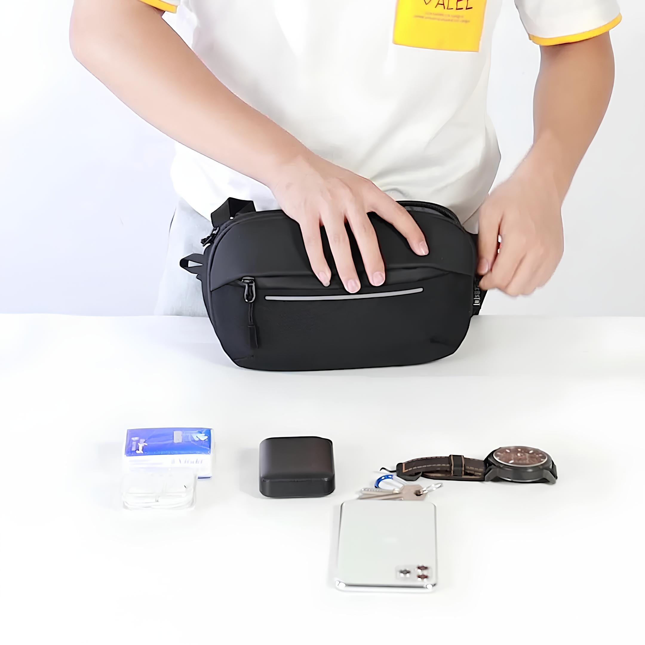 Unisex Crossbody Sling Bag with Multiple Compartments and Adjustable Strap 6
