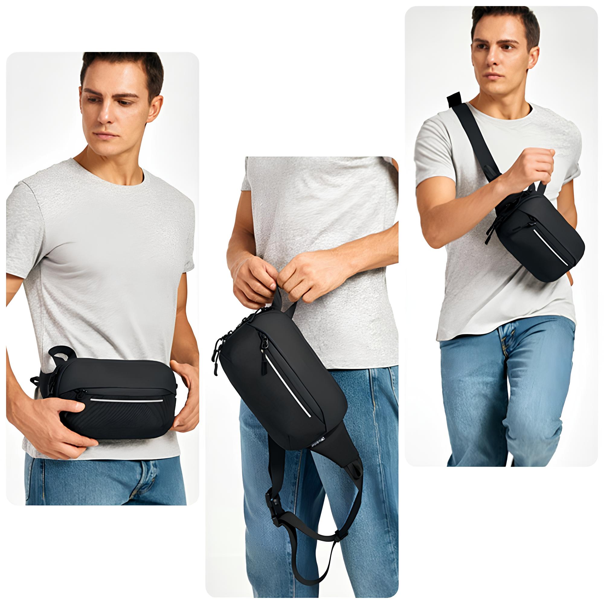 Unisex Crossbody Sling Bag with Multiple Compartments and Adjustable Strap 8
