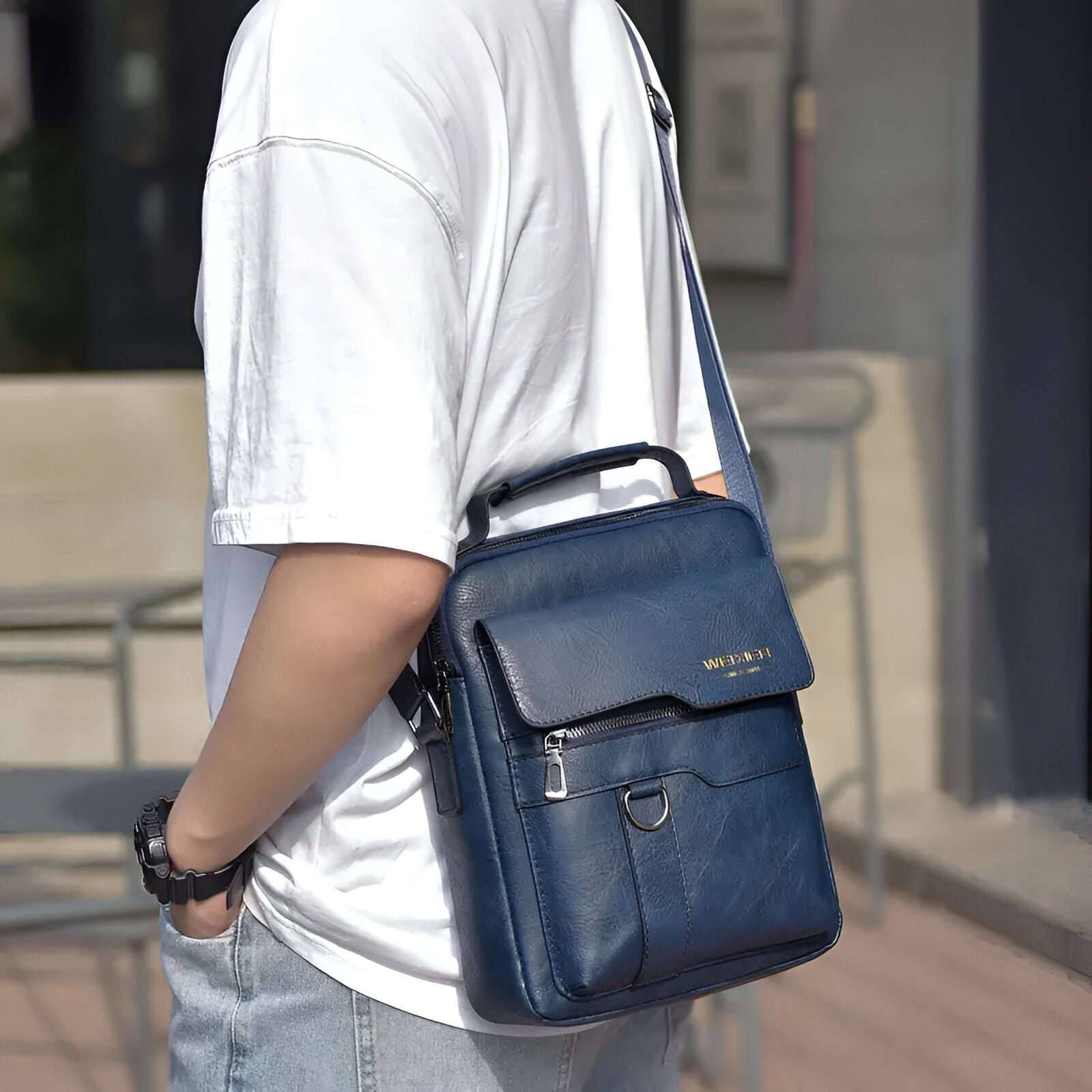 Unisex Crossbody Sling Bag with Zipped Compartments and Adjustable Strap 4