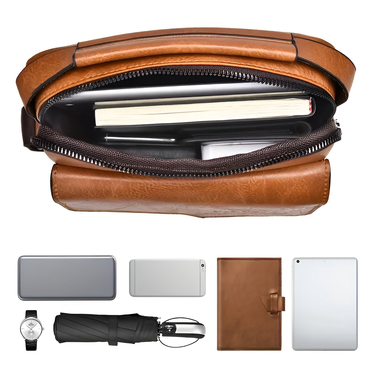 Unisex Crossbody Sling Bag with Zipped Compartments and Adjustable Strap 5