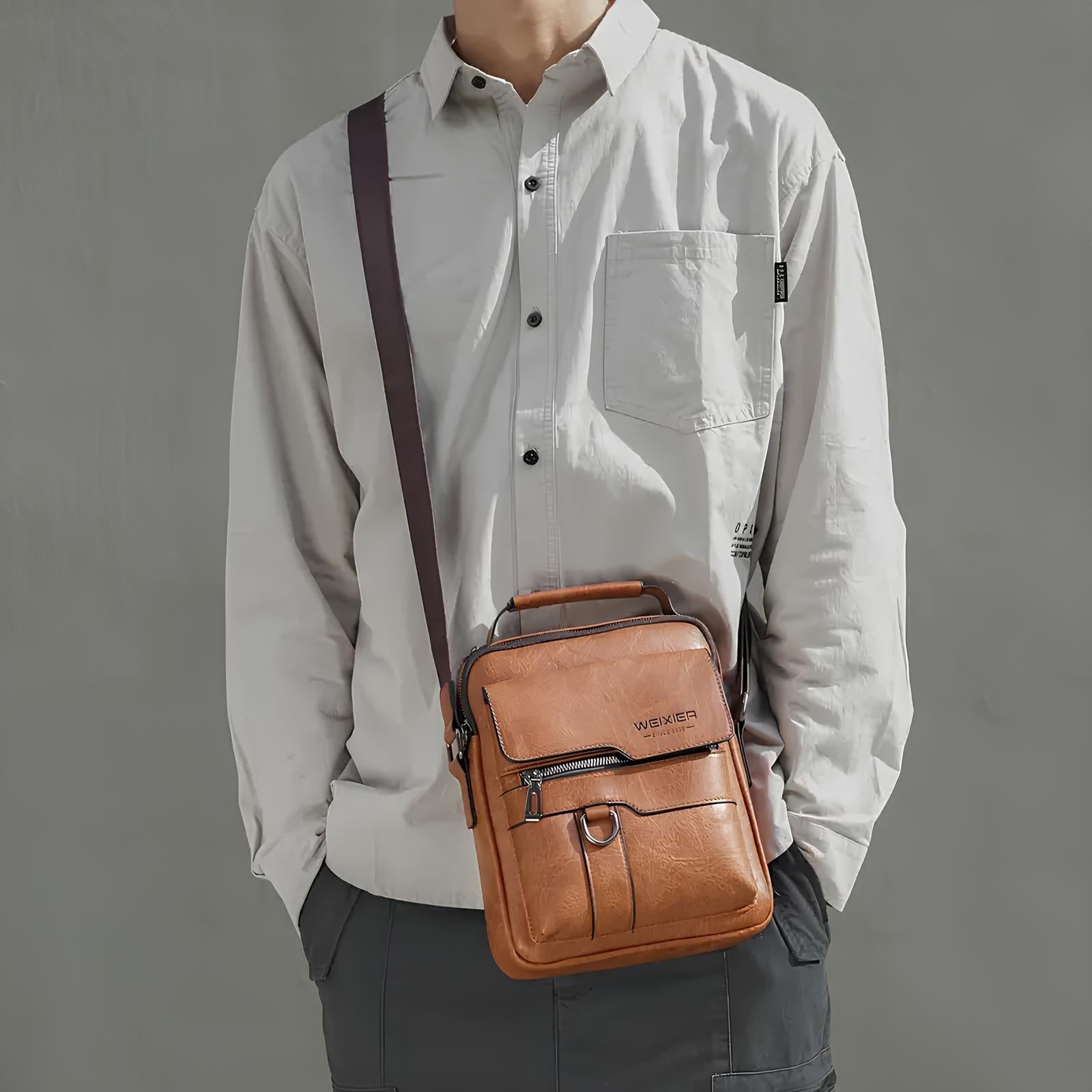 Unisex Crossbody Sling Bag with Zipped Compartments and Adjustable Strap 8