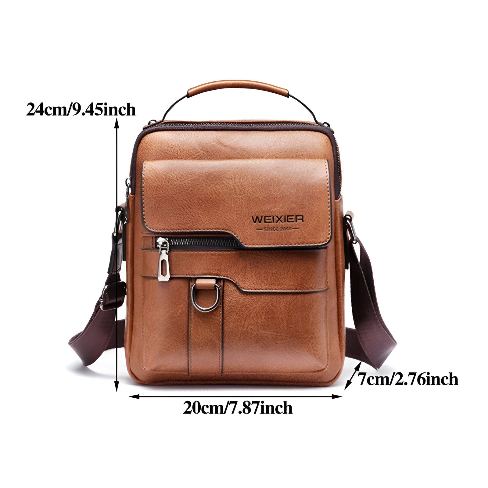 Unisex Crossbody Sling Bag with Zipped Compartments and Adjustable Strap 9