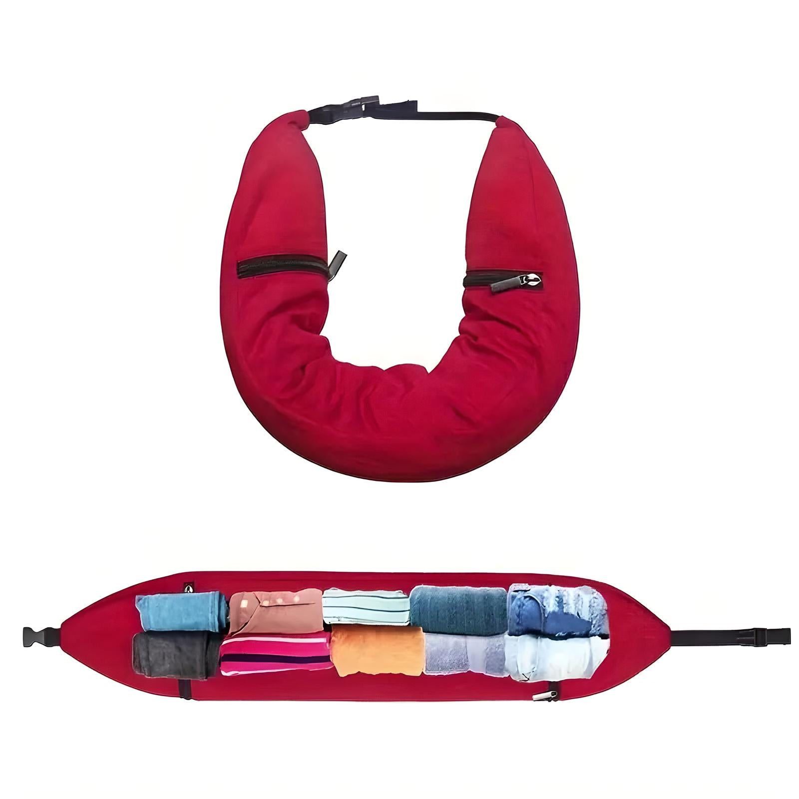 Unisex Dual-Purpose Travel Neck Pillow with Storage Compartment 13