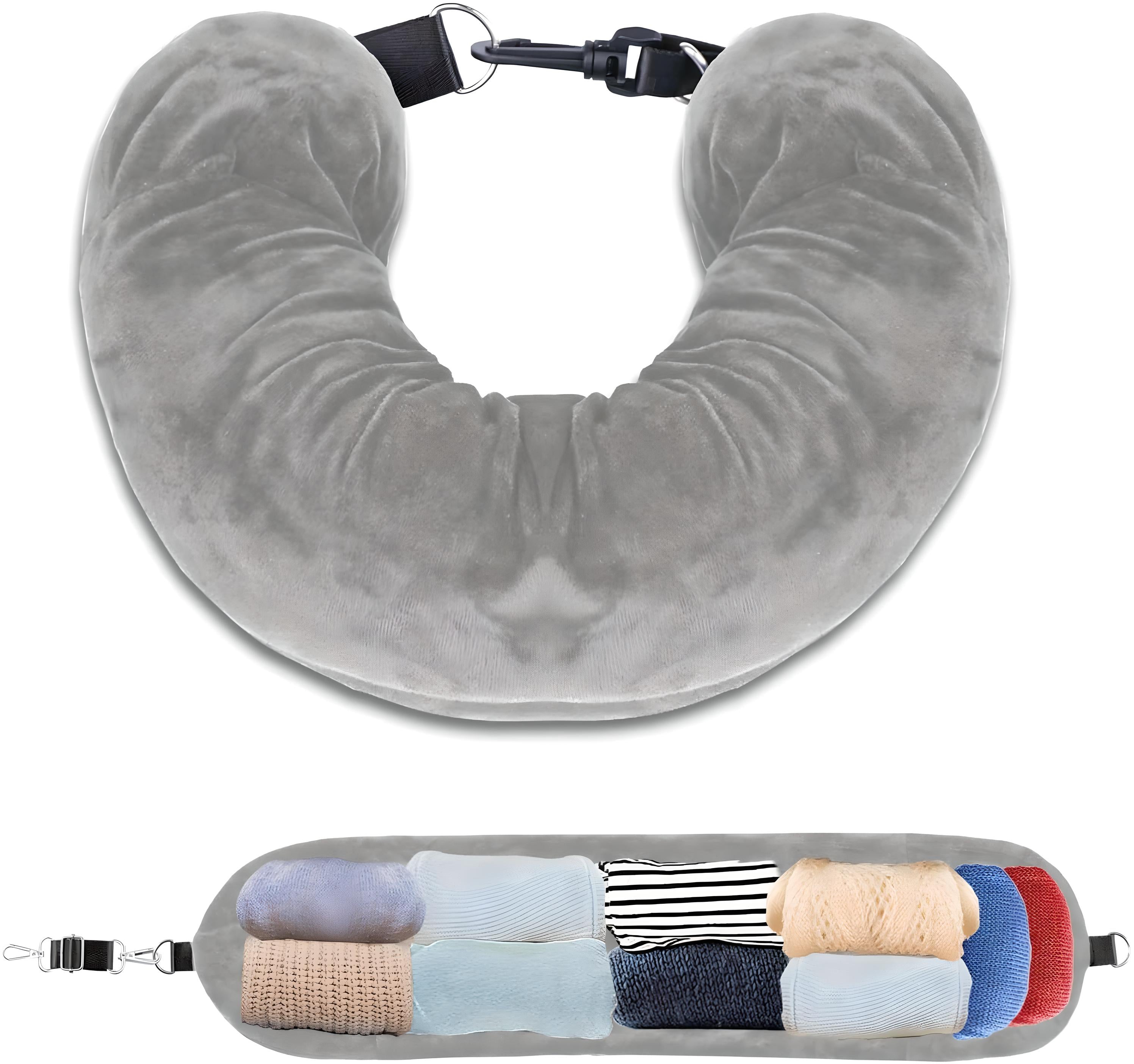 Unisex Dual-Purpose Travel Neck Pillow with Storage Compartment 6
