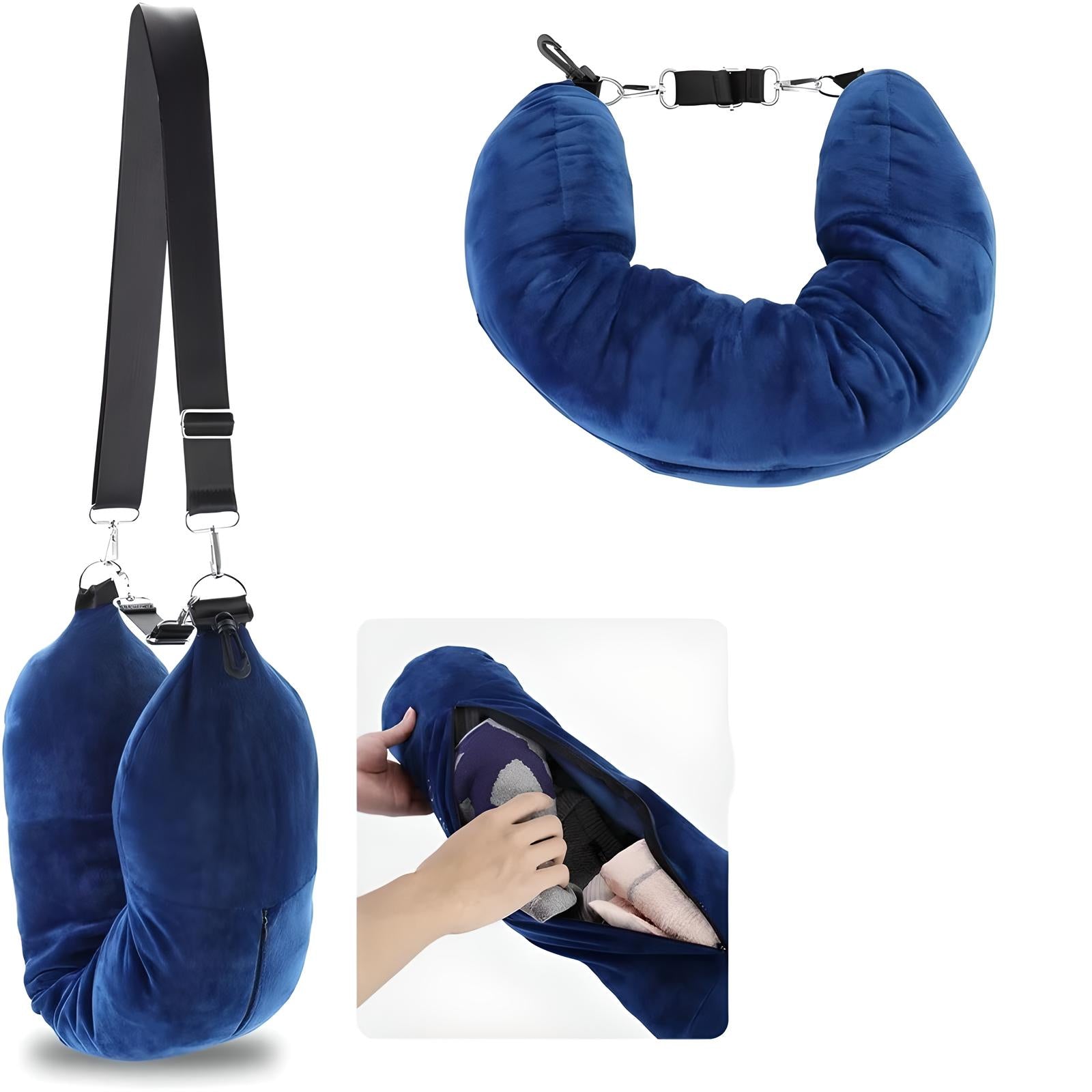 Unisex Dual-Purpose Travel Neck Pillow with Storage Compartment 9