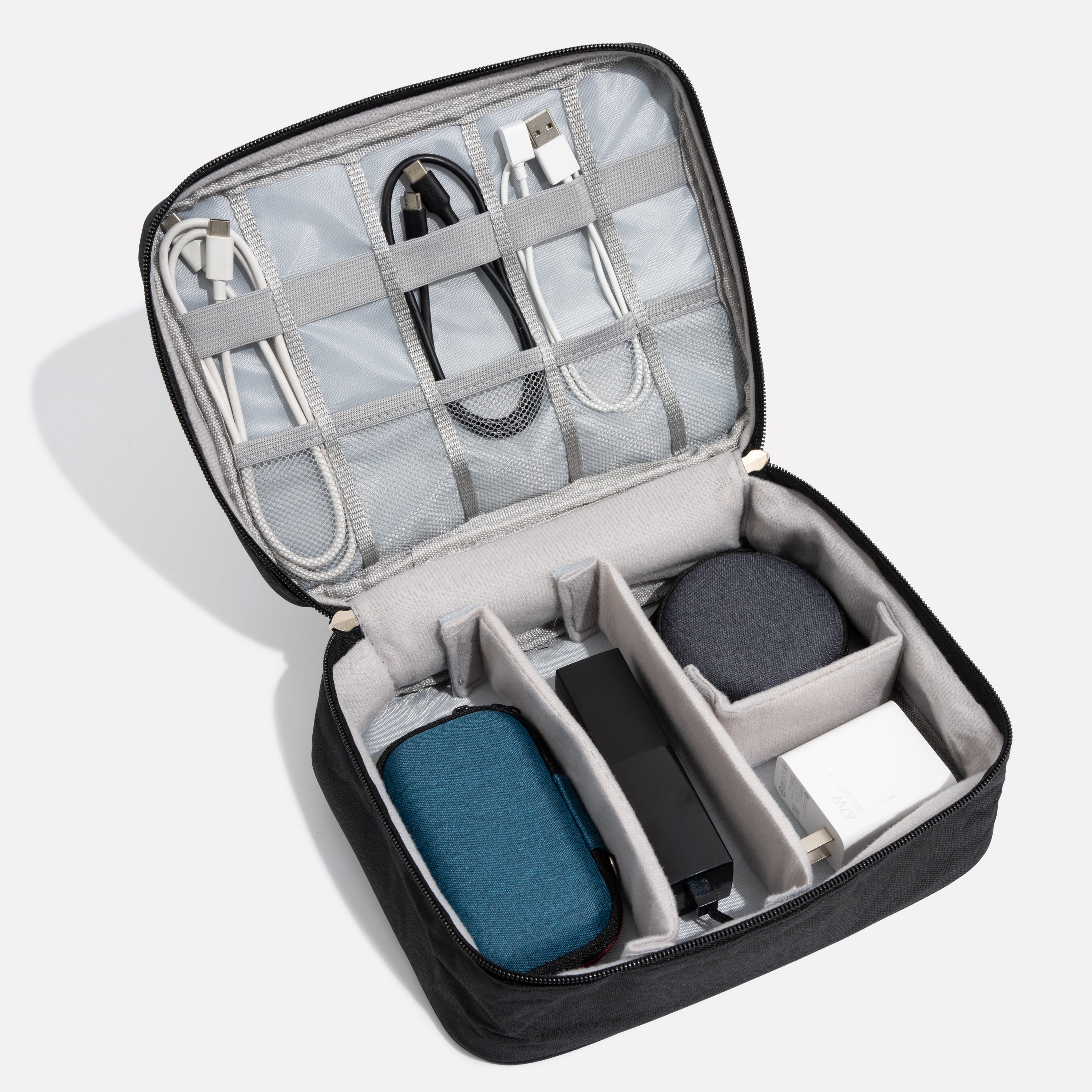 Unisex Electronics Organizer Case with Adjustable Dividers and Waterproof Exterior 2