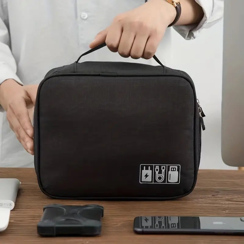 Unisex Electronics Organizer Case with Adjustable Dividers and Waterproof Exterior 4