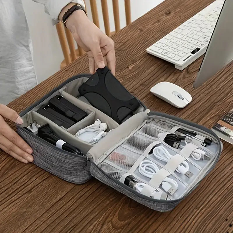 Unisex Electronics Organizer Case with Adjustable Dividers and Waterproof Exterior 5