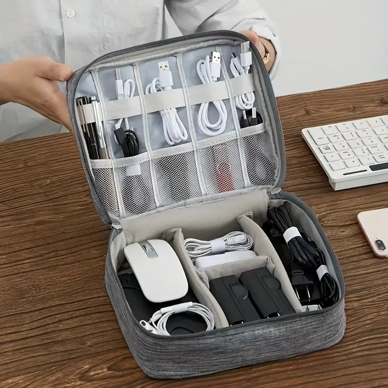 Unisex Electronics Organizer Case with Adjustable Dividers and Waterproof Exterior 6