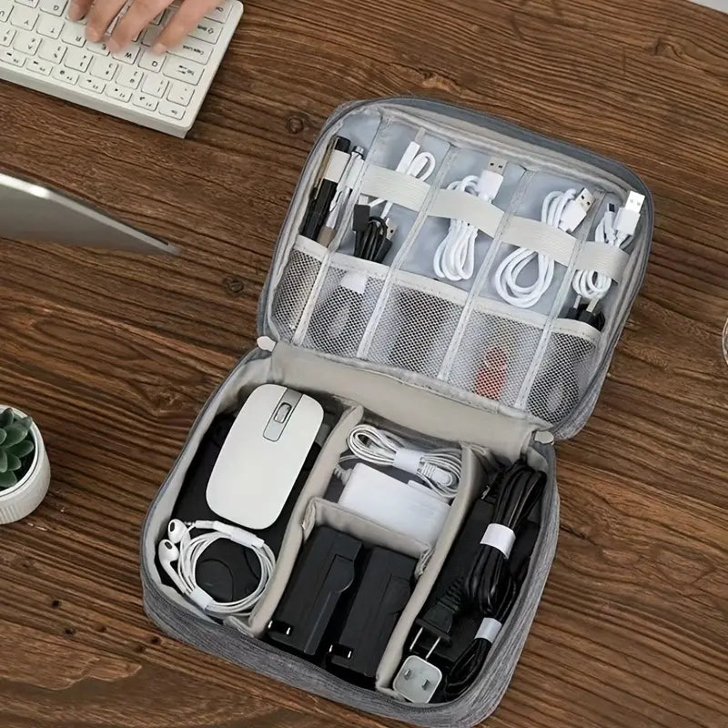 Unisex Electronics Organizer Case with Adjustable Dividers and Waterproof Exterior 7