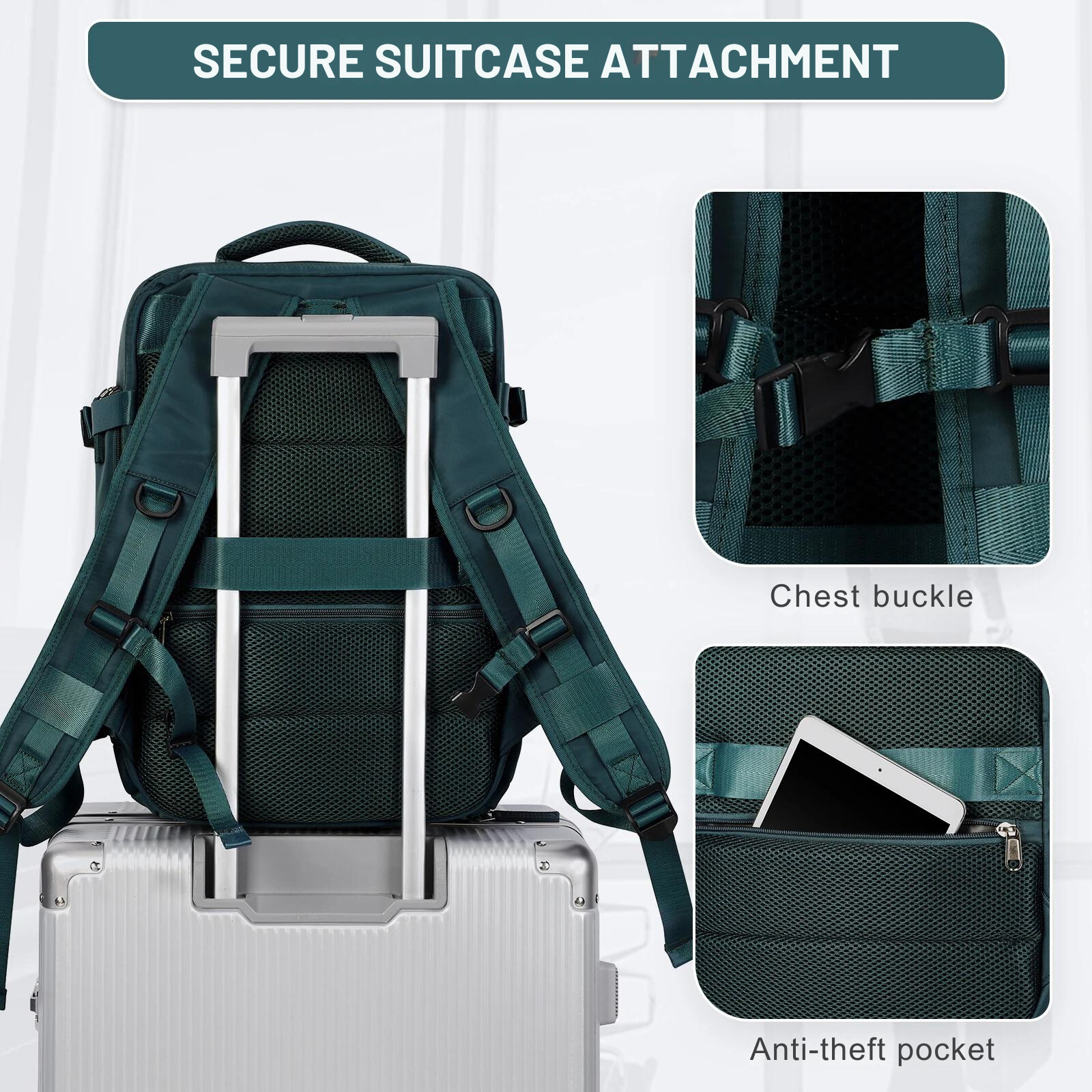 Unisex Expandable Carry-On Travel Backpack with Anti-Theft Pockets 9