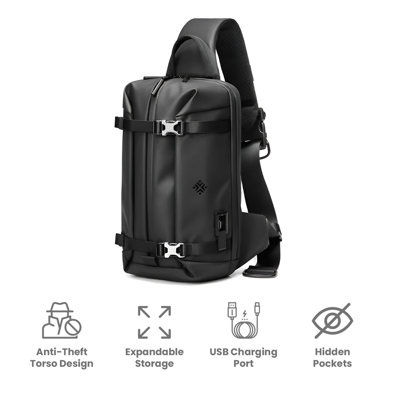 Unisex Expandable Crossbody Bag with Anti-Theft Zipper and Multiple Compartments 5