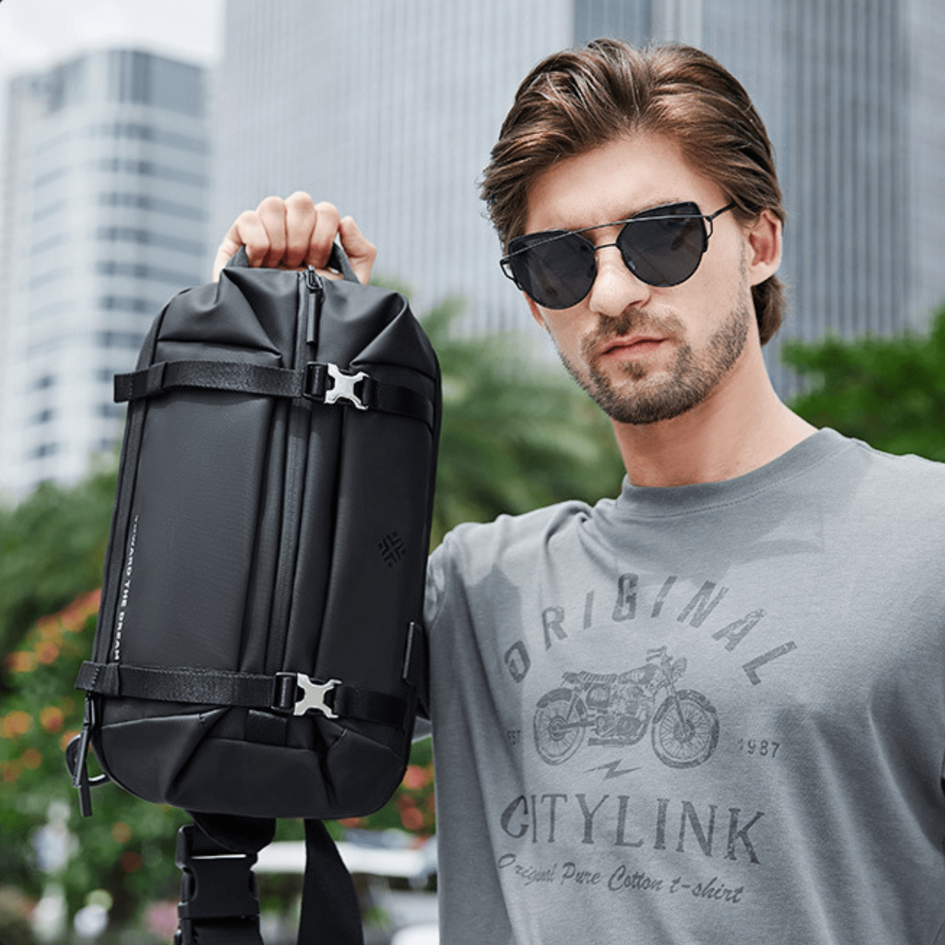 Unisex Expandable Crossbody Bag with Anti-Theft Zipper and Multiple Compartments 7