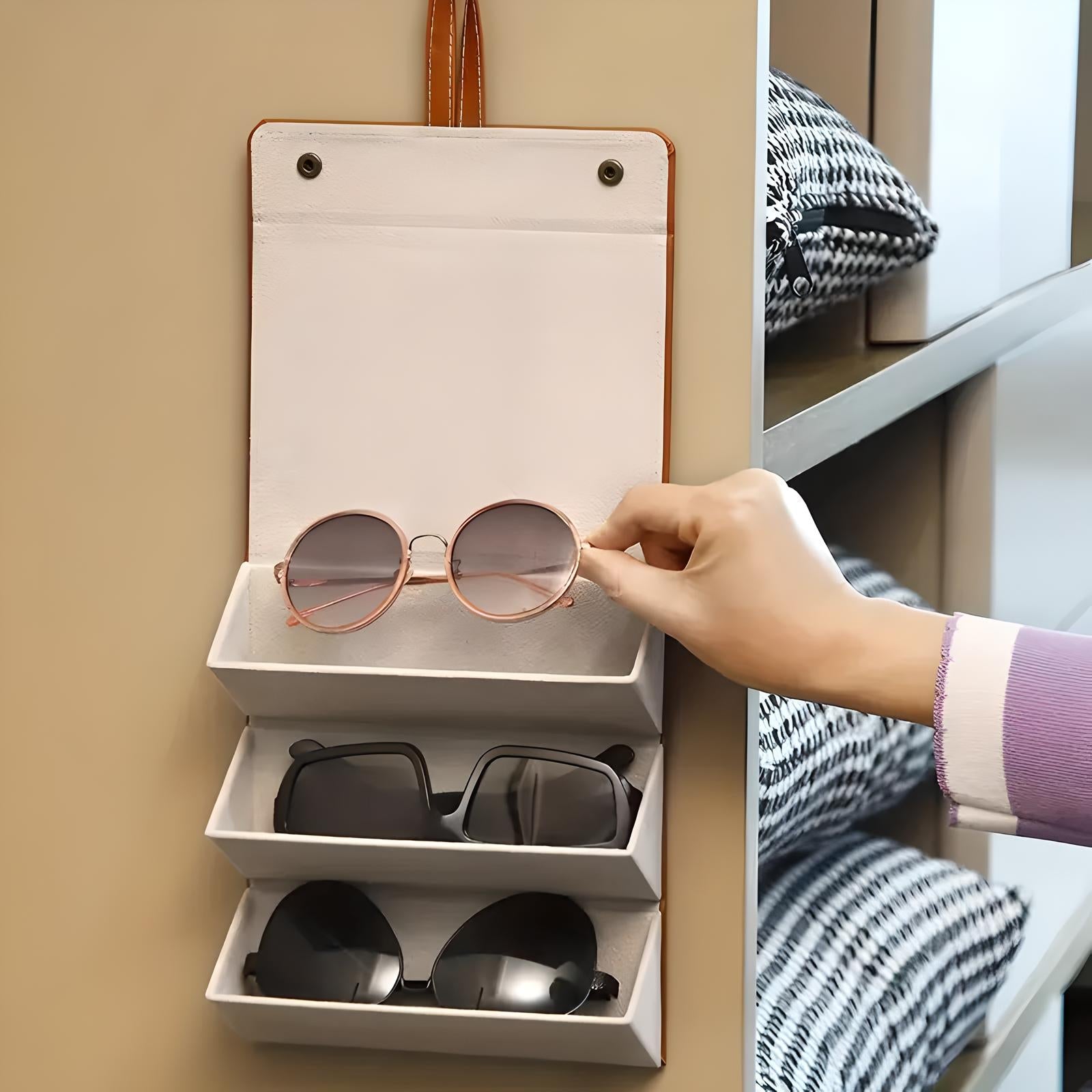 Unisex Foldable Eyewear Storage Case with Multiple Compartments 10