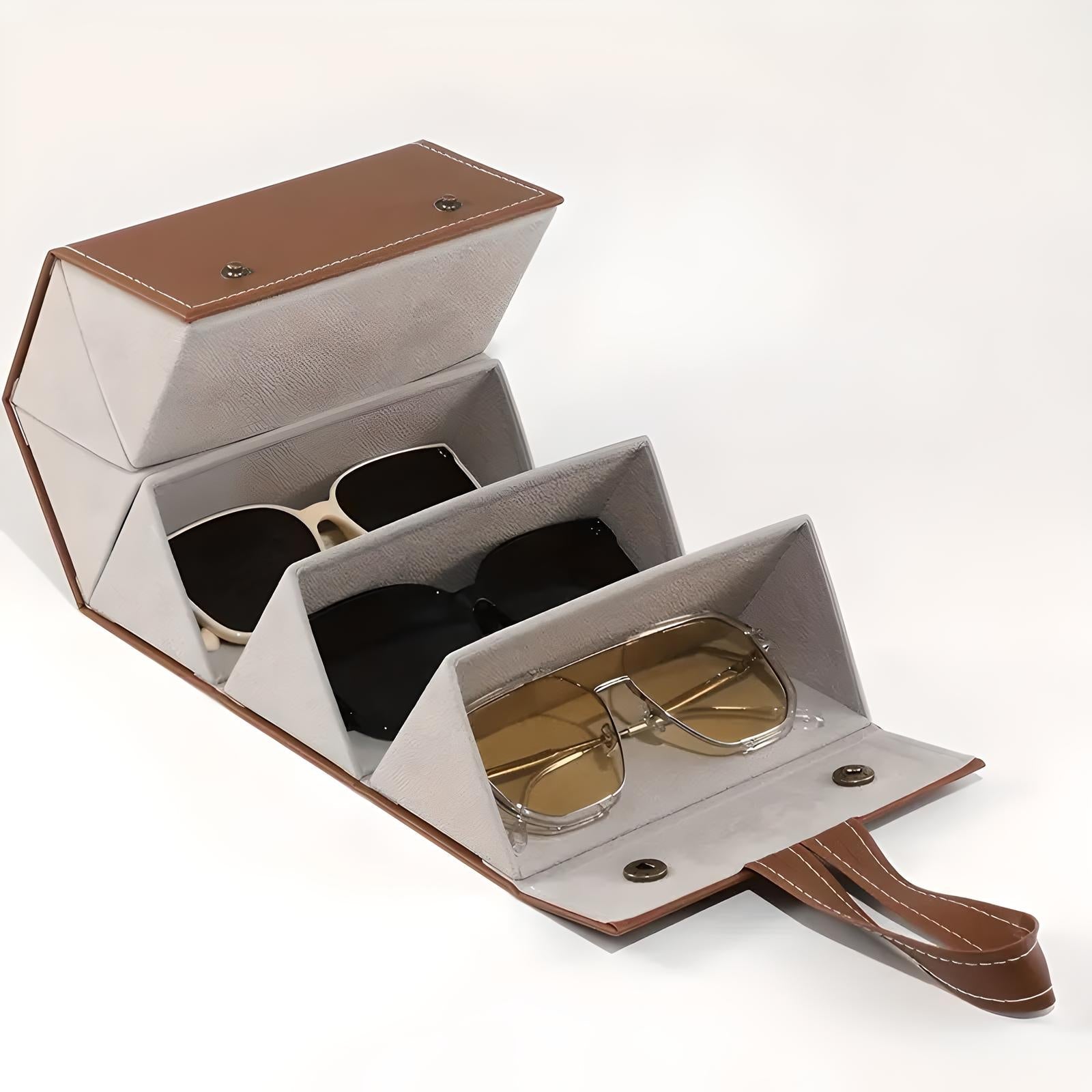 Unisex Foldable Eyewear Storage Case with Multiple Compartments 6