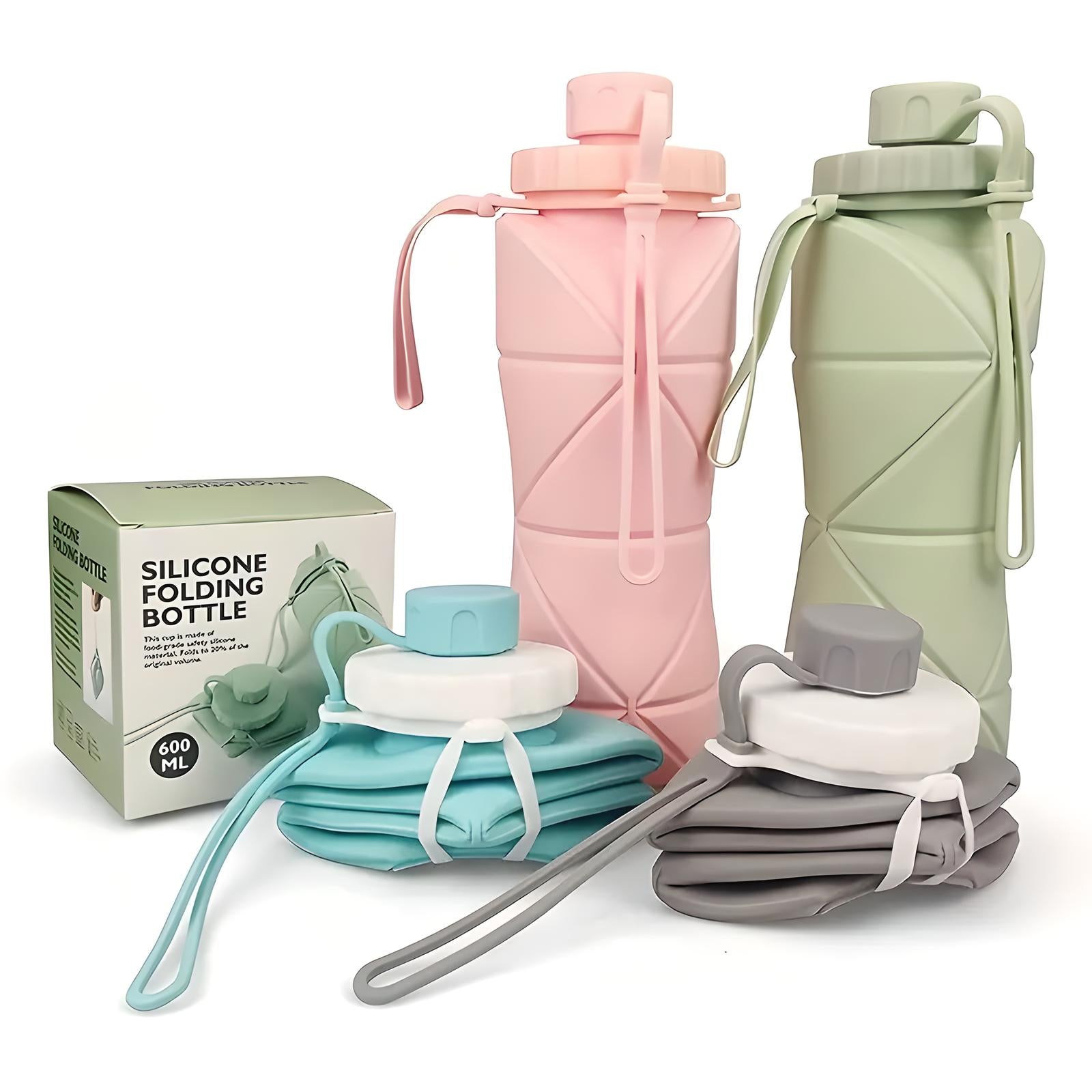 Unisex Foldable Silicone Water Bottle with Compact Design 8