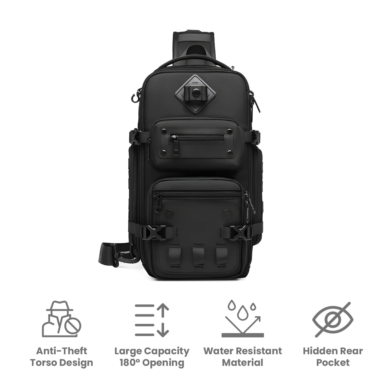 Unisex Large Crossbody Bag with Adjustable Strap and Multiple Compartments 3