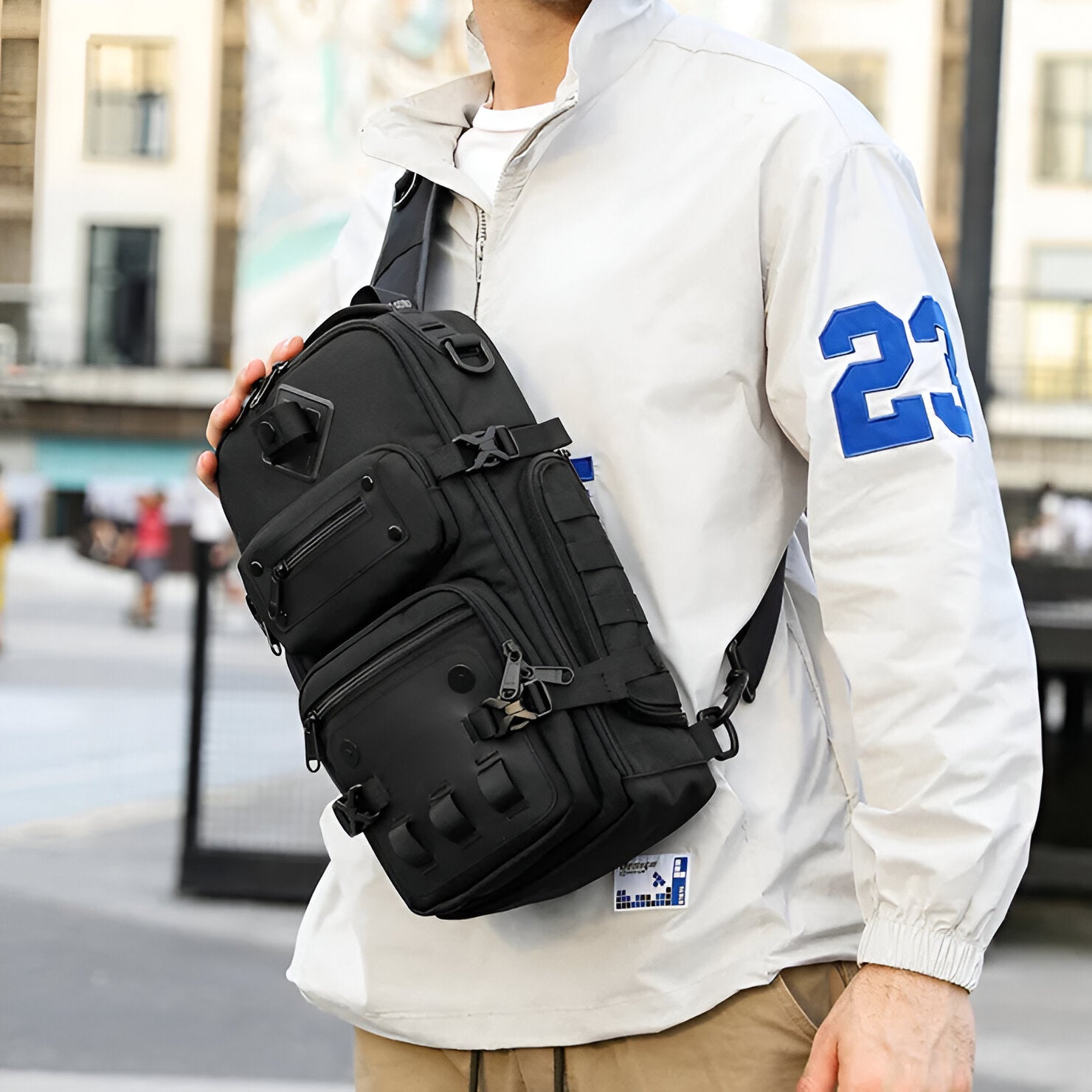 Unisex Large Crossbody Bag with Adjustable Strap and Multiple Compartments 7
