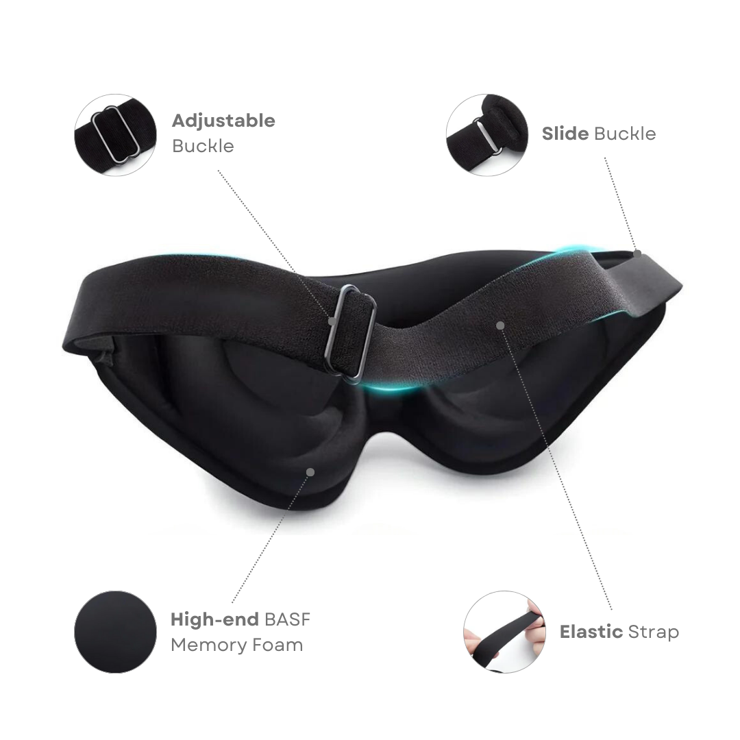 Unisex Memory Foam Sleep Mask with 3D Contoured Design and Adjustable Strap 6