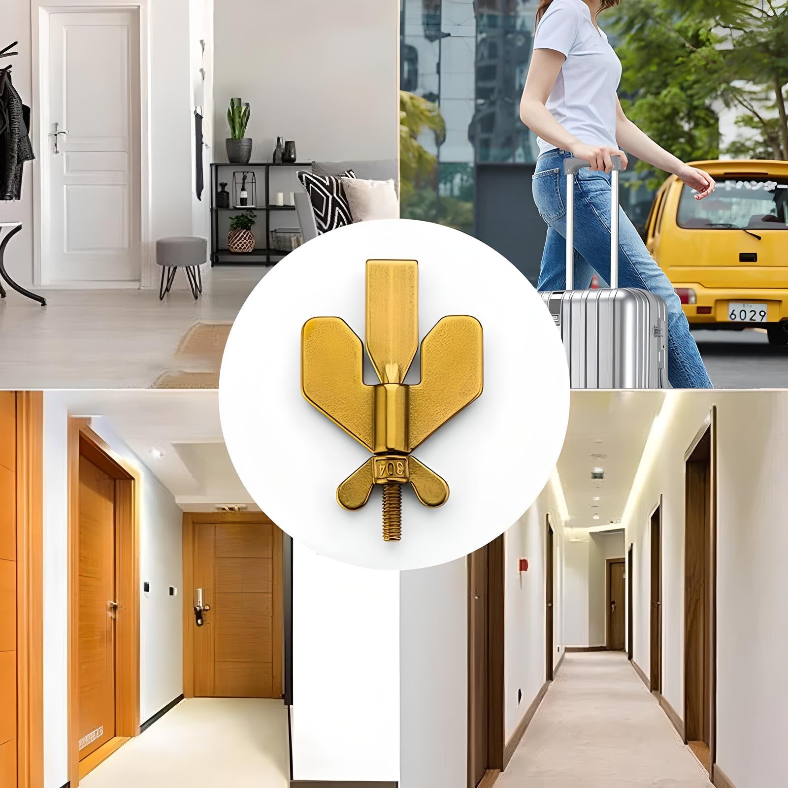 Unisex Metal Travel Door Security Stopper with Anti-Slip Base 11