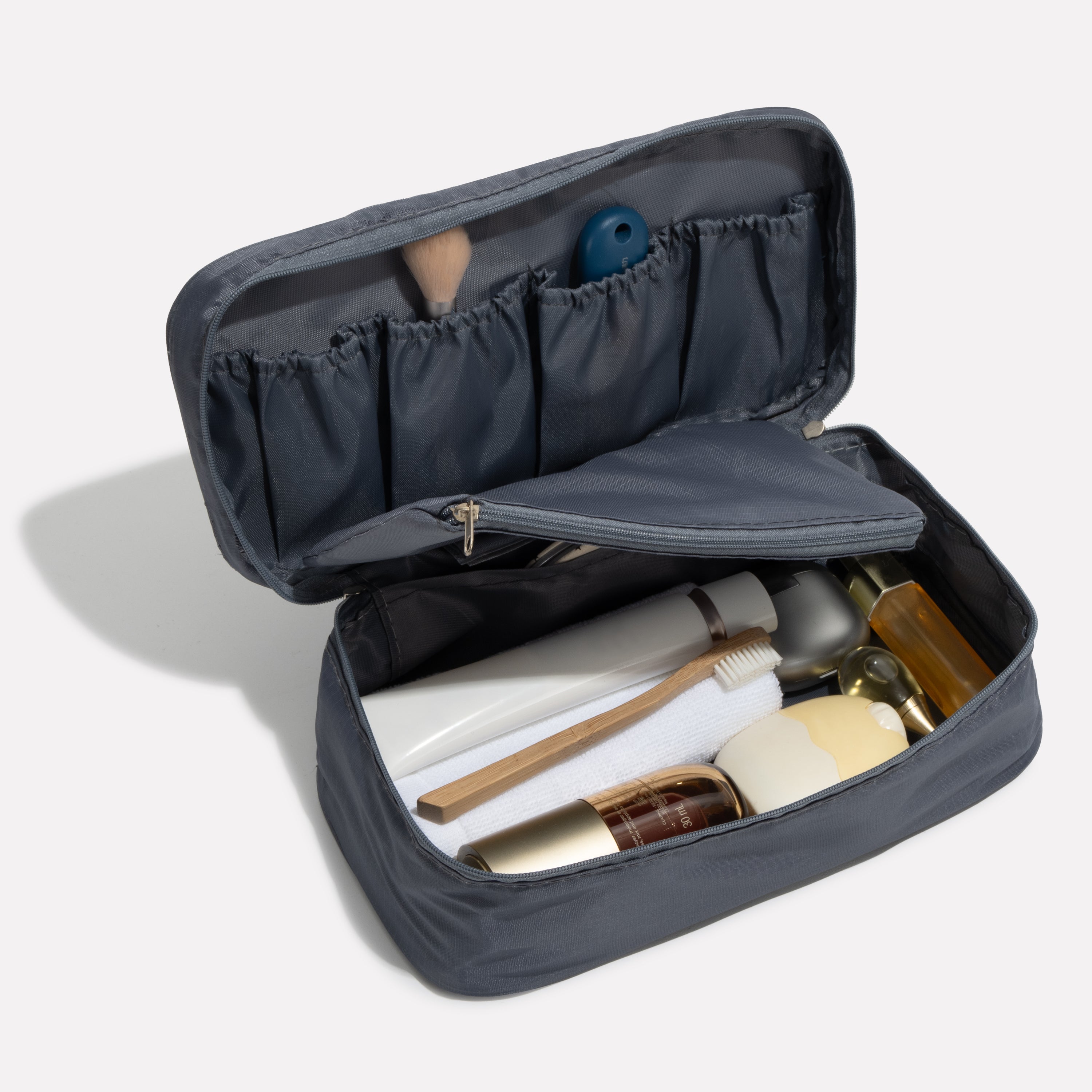 Unisex Multi-Compartment Travel Organizer with Zippered Sections 2