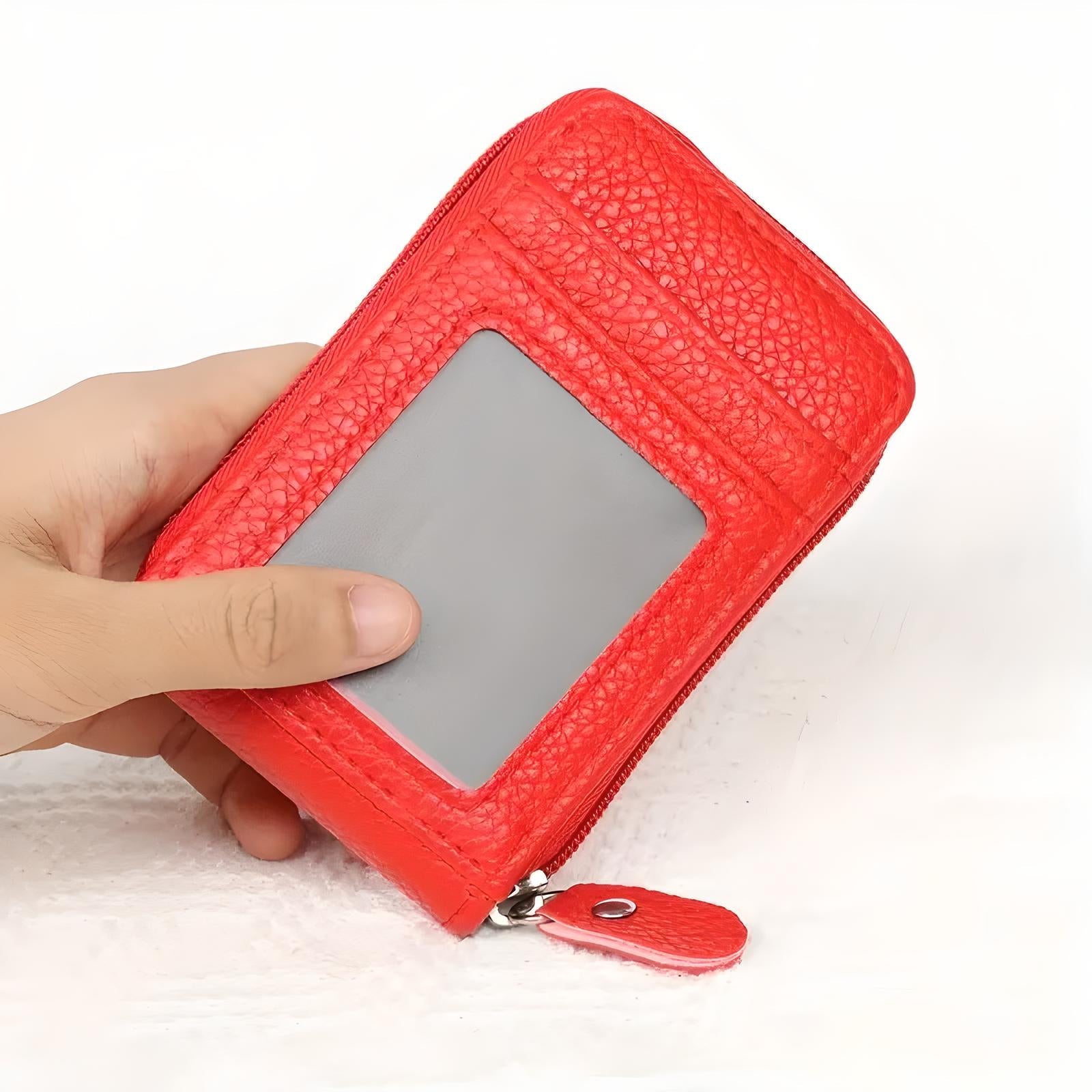 Unisex RFID Blocking Card Holder with Zip Closure 14