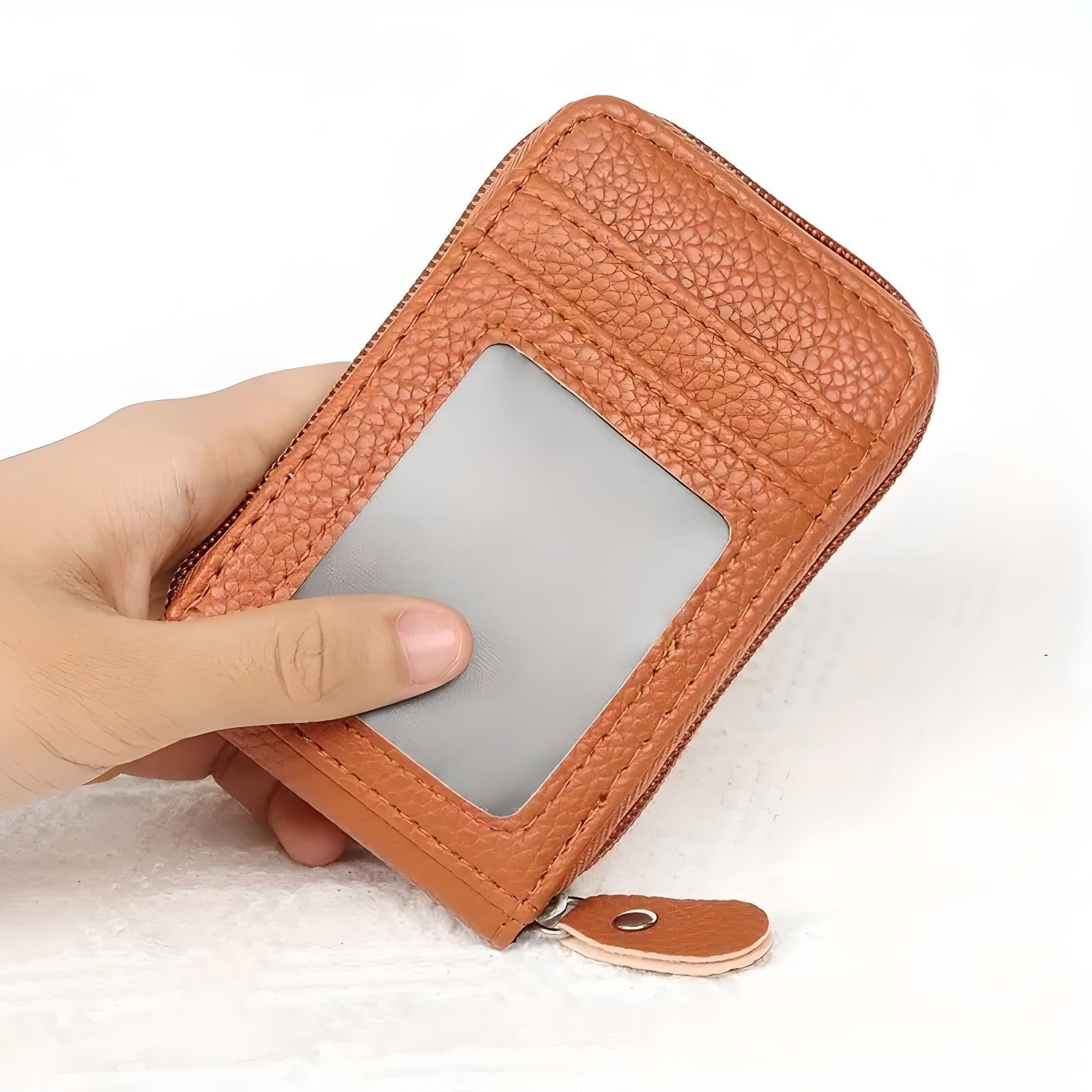 Unisex RFID Blocking Card Holder with Zip Closure 16