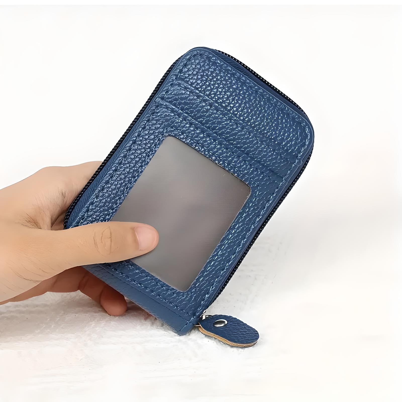 Unisex RFID Blocking Card Holder with Zip Closure 19