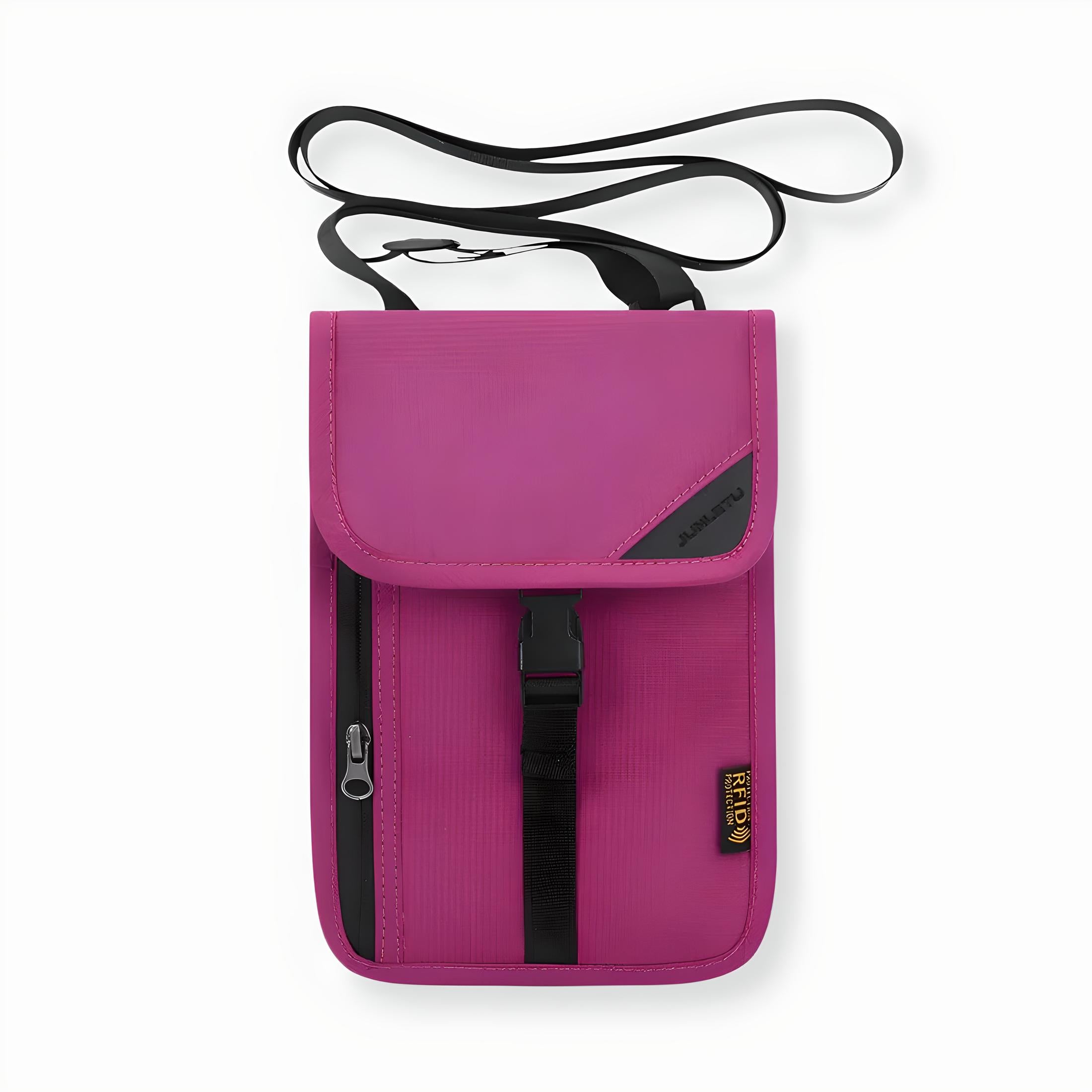 Unisex RFID Blocking Travel Document Organizer with Neck Strap 12