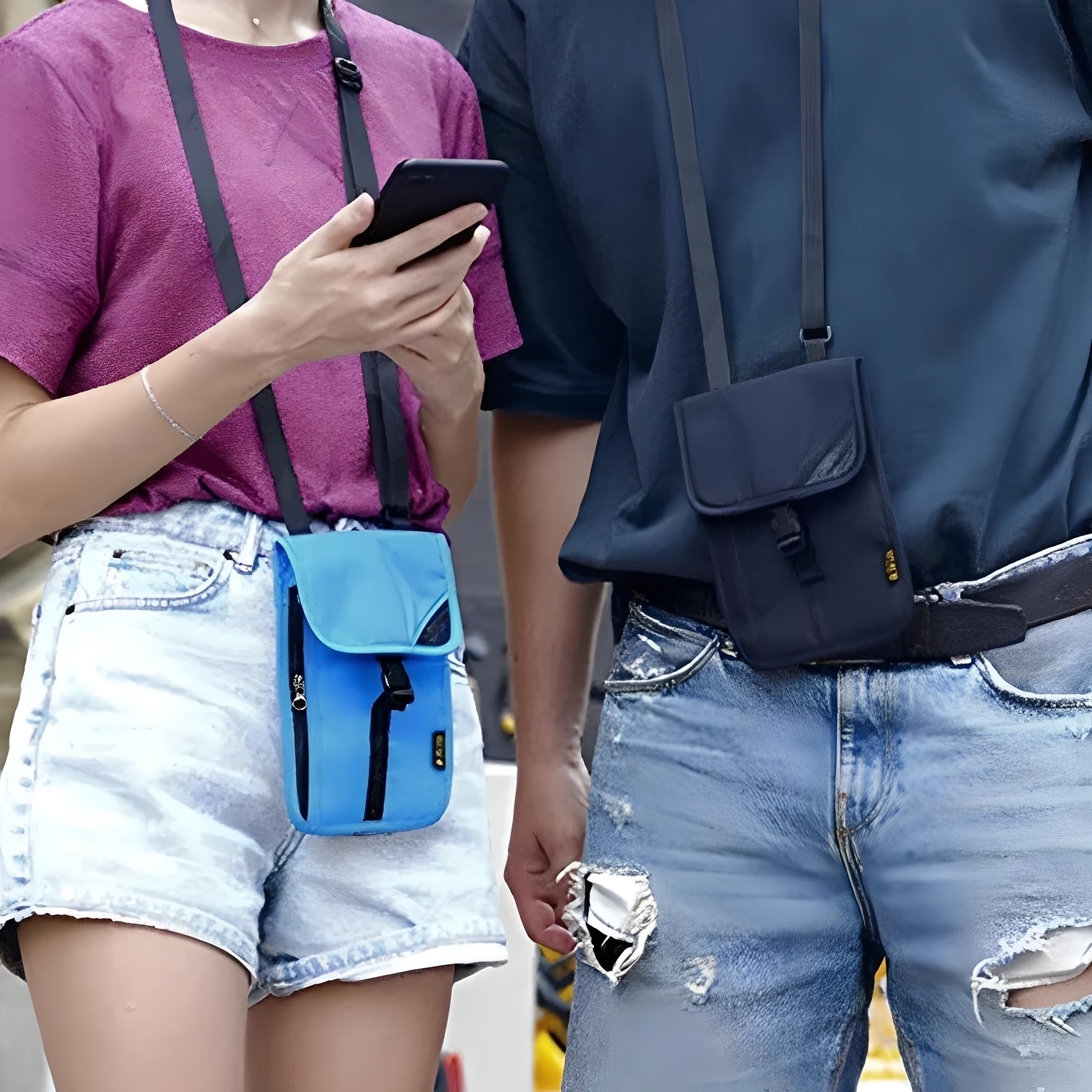 Unisex RFID Blocking Travel Document Organizer with Neck Strap 8