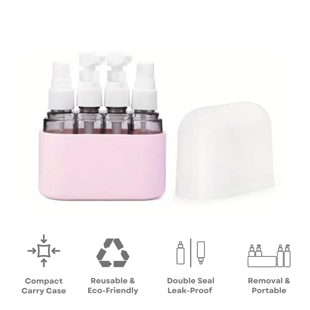 Unisex Refillable Travel Bottles with Pump and Spray Dispensers 3