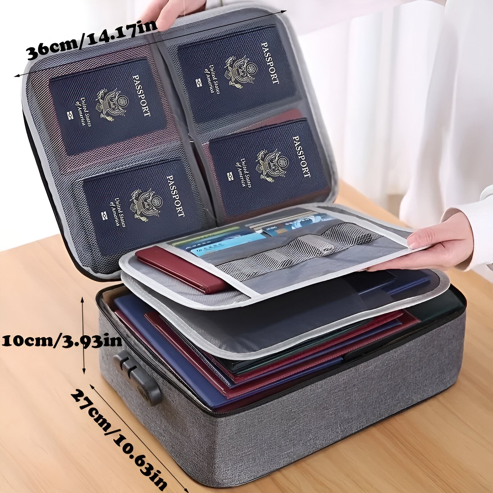 Unisex Travel Document Organizer Bag with Multiple Compartments 10