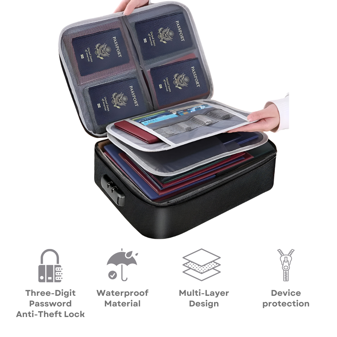Unisex Travel Document Organizer Bag with Multiple Compartments 3
