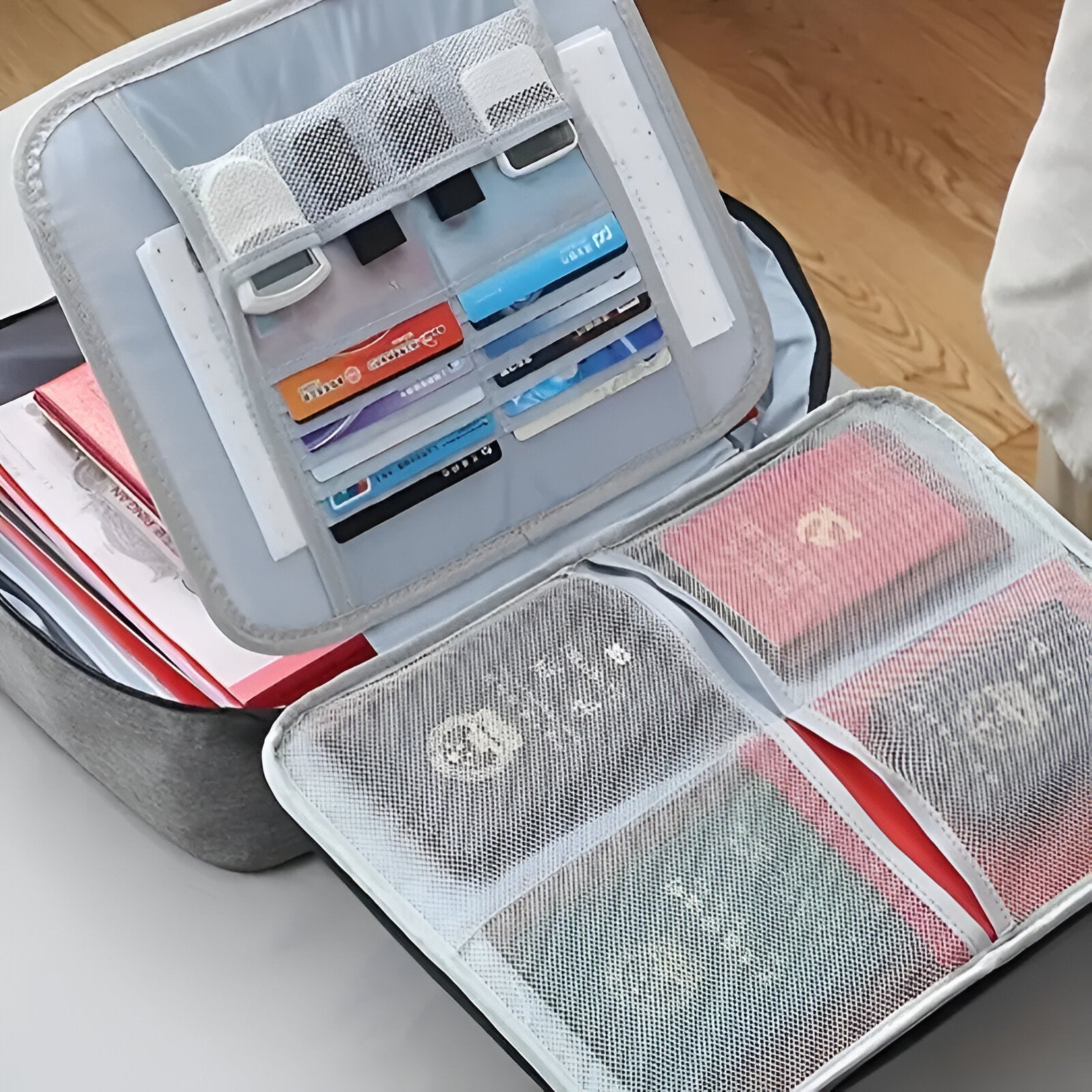 Unisex Travel Document Organizer Bag with Multiple Compartments 6