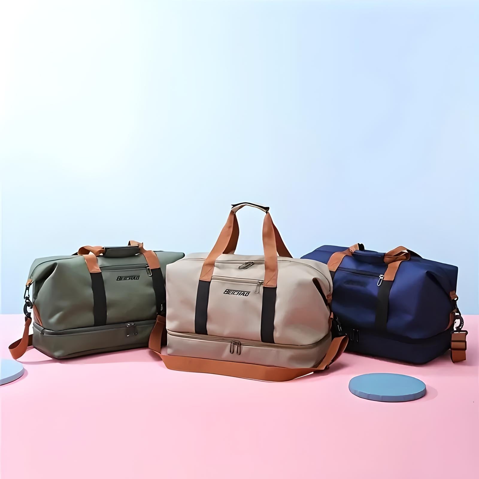 Unisex Travel Duffle Bag with Interior Compartments and Shoe Pocket 10