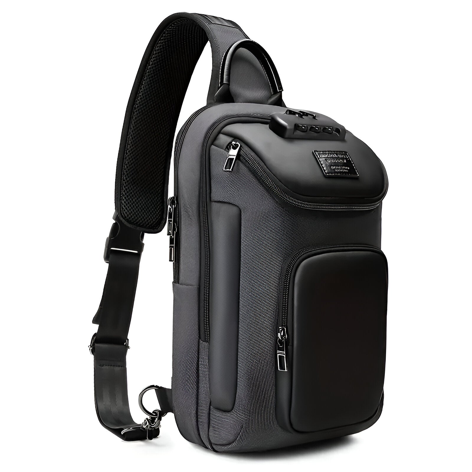Women's Black Crossbody Bag with Security Features and Adjustable Strap 10