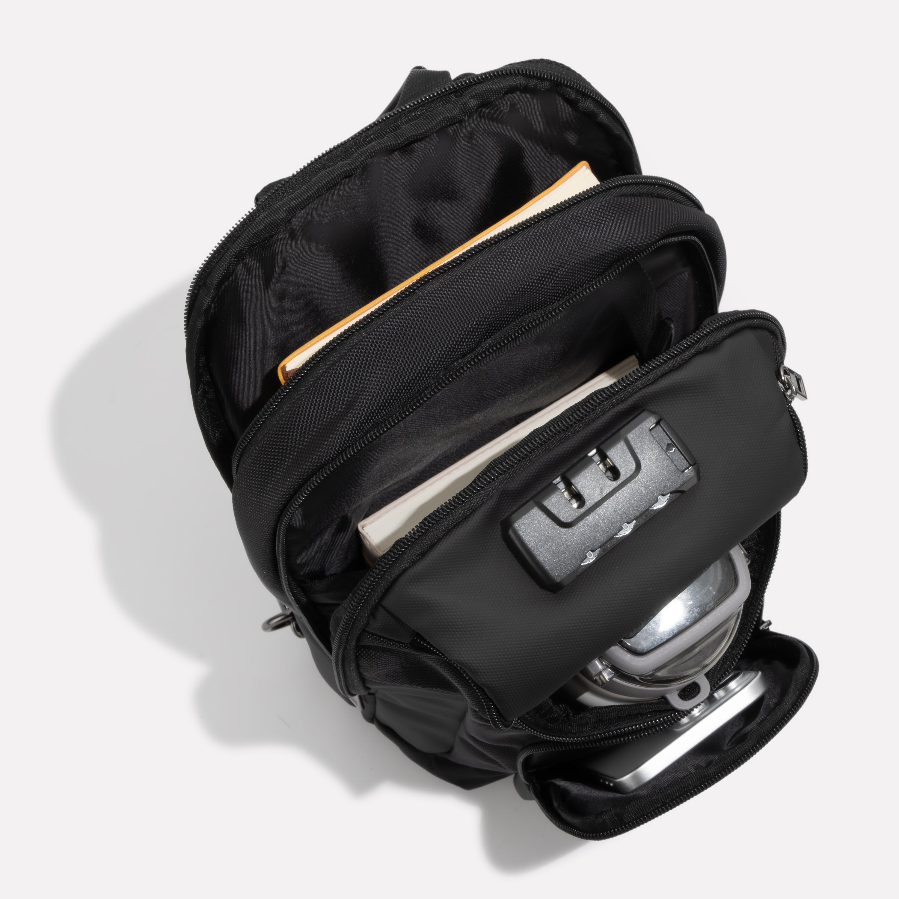 Women's Black Crossbody Bag with Security Features and Adjustable Strap 2