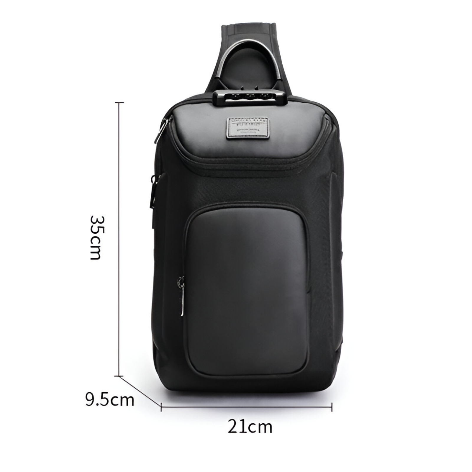 Women's Black Crossbody Bag with Security Features and Adjustable Strap 9