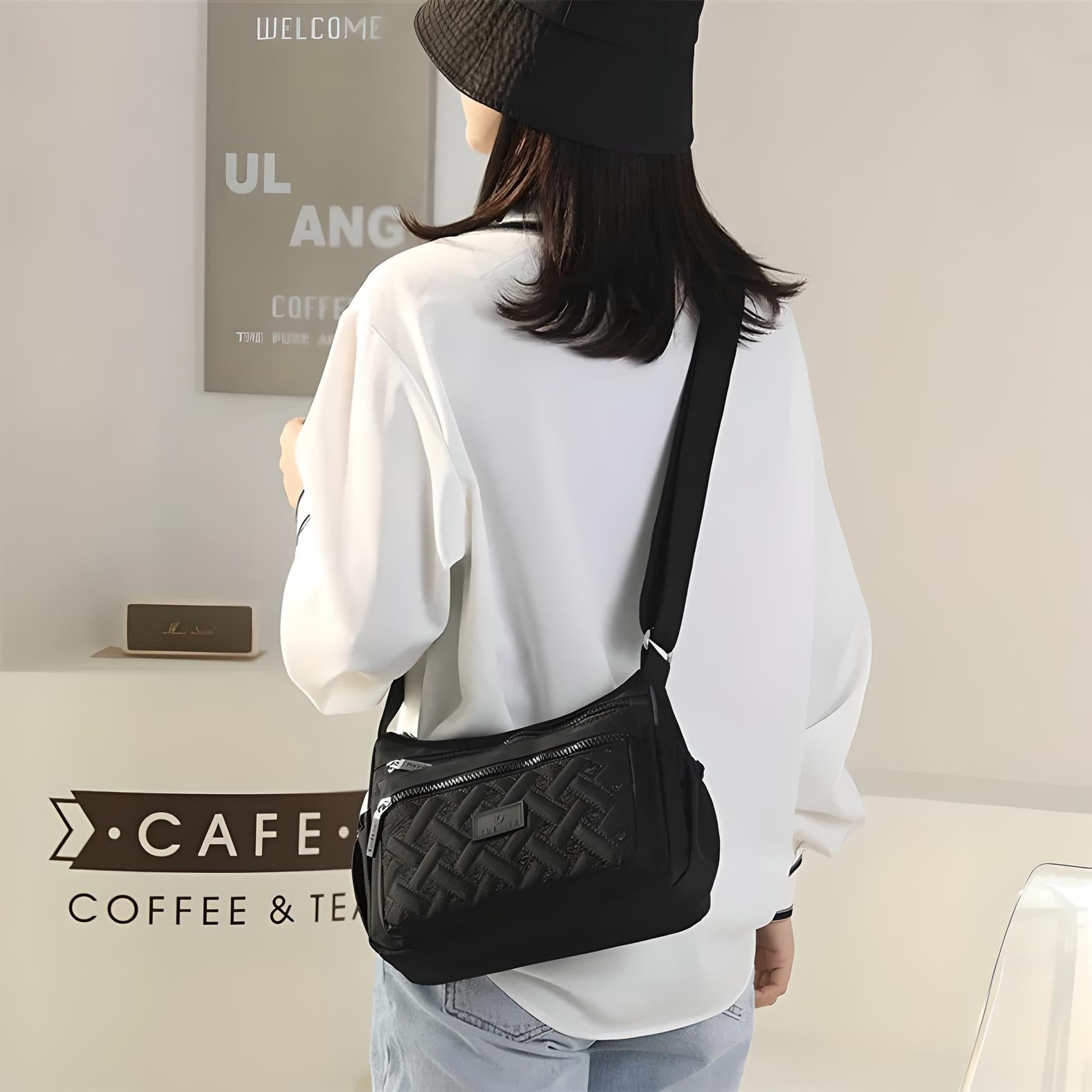 Women's Crossbody Messenger Bag with Zippered Compartments 3