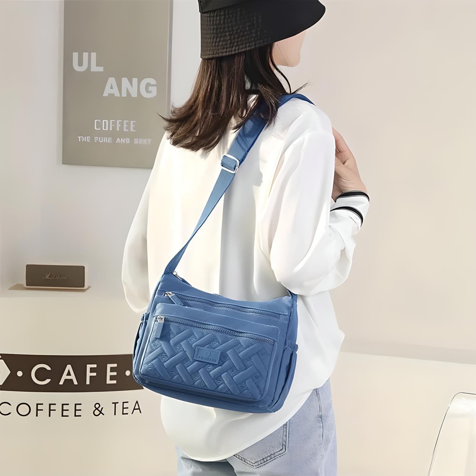 Women's Crossbody Messenger Bag with Zippered Compartments 4