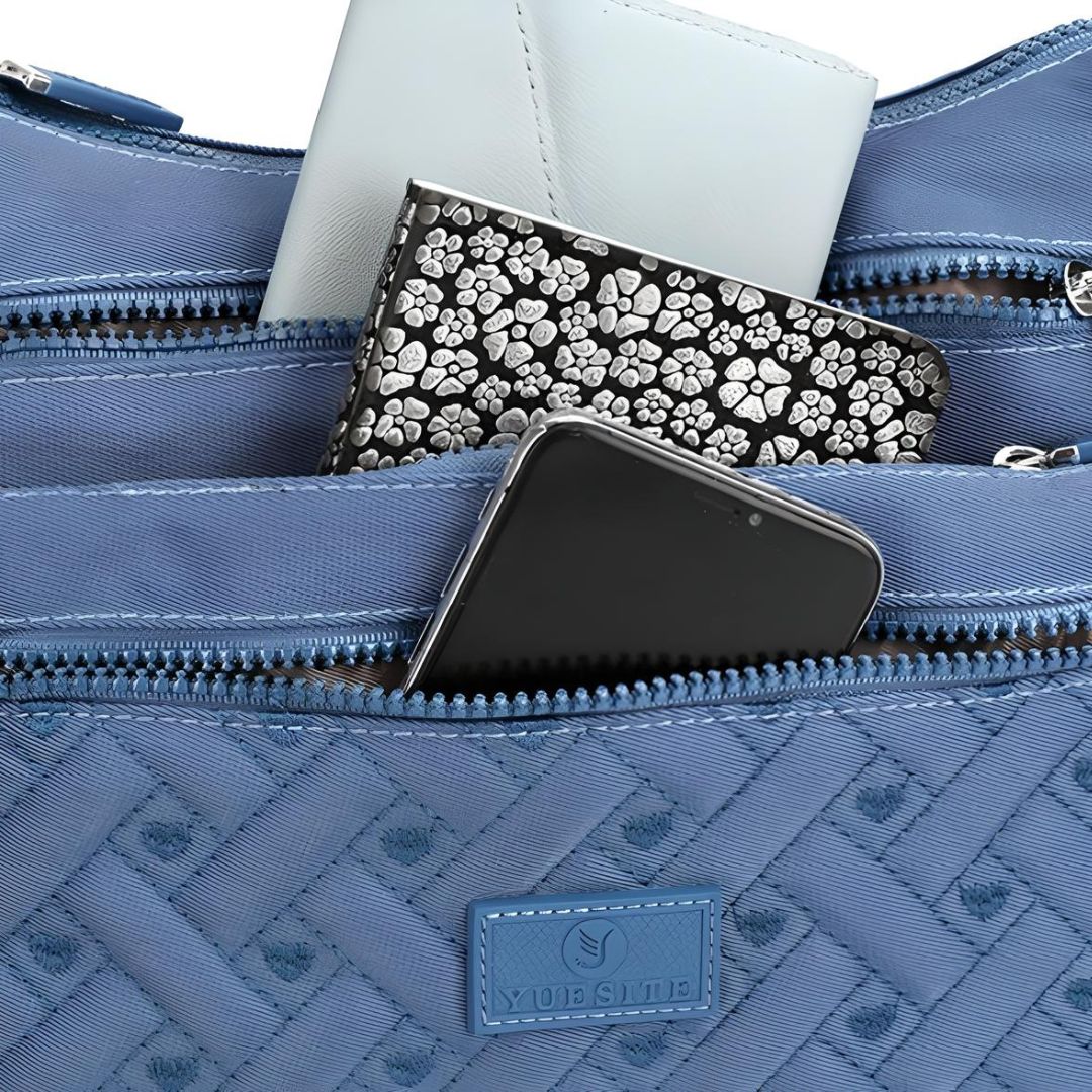 Women's Crossbody Messenger Bag with Zippered Compartments 7